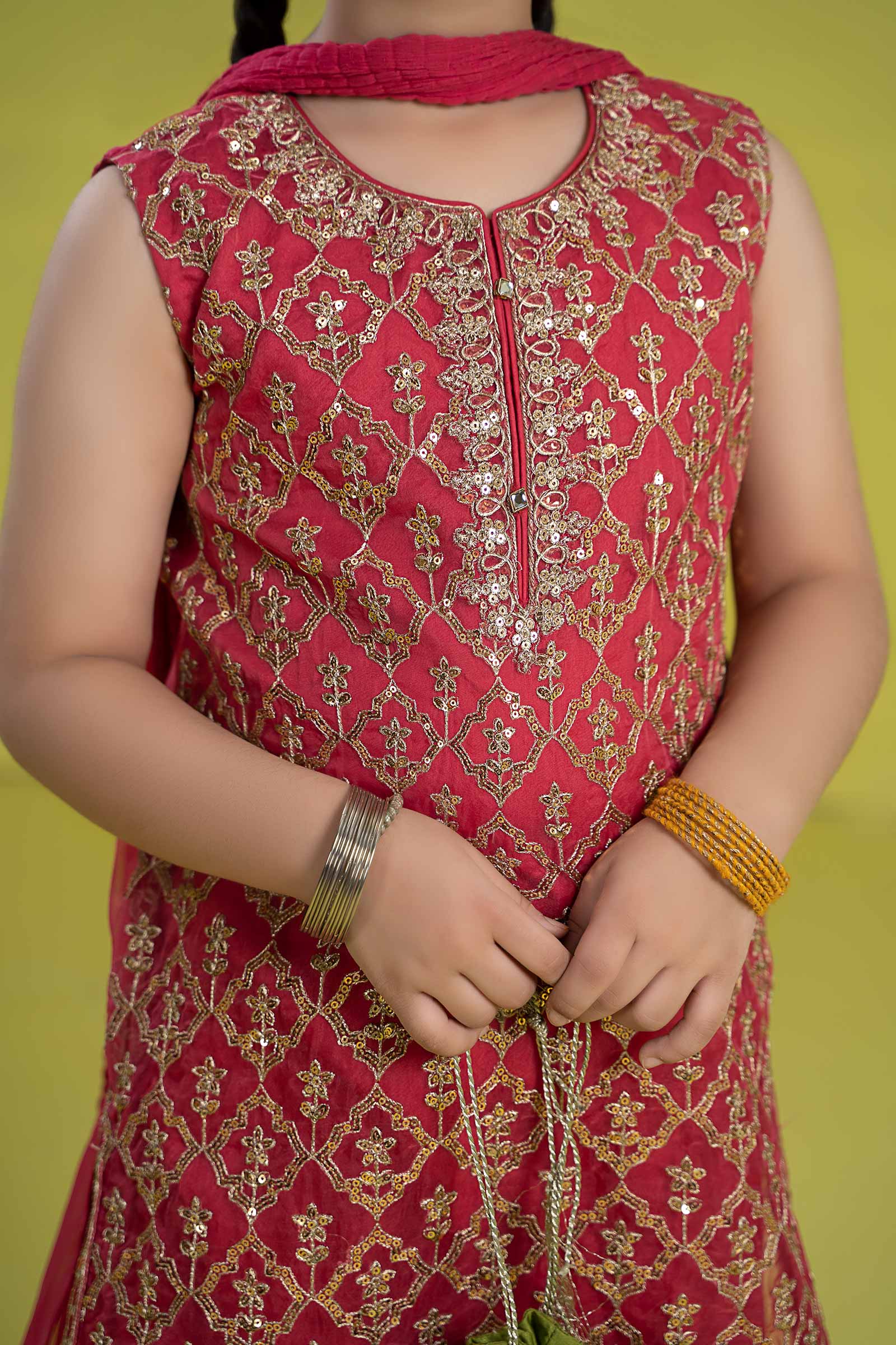 3 Piece Embroidered Organza Suit - Image 3