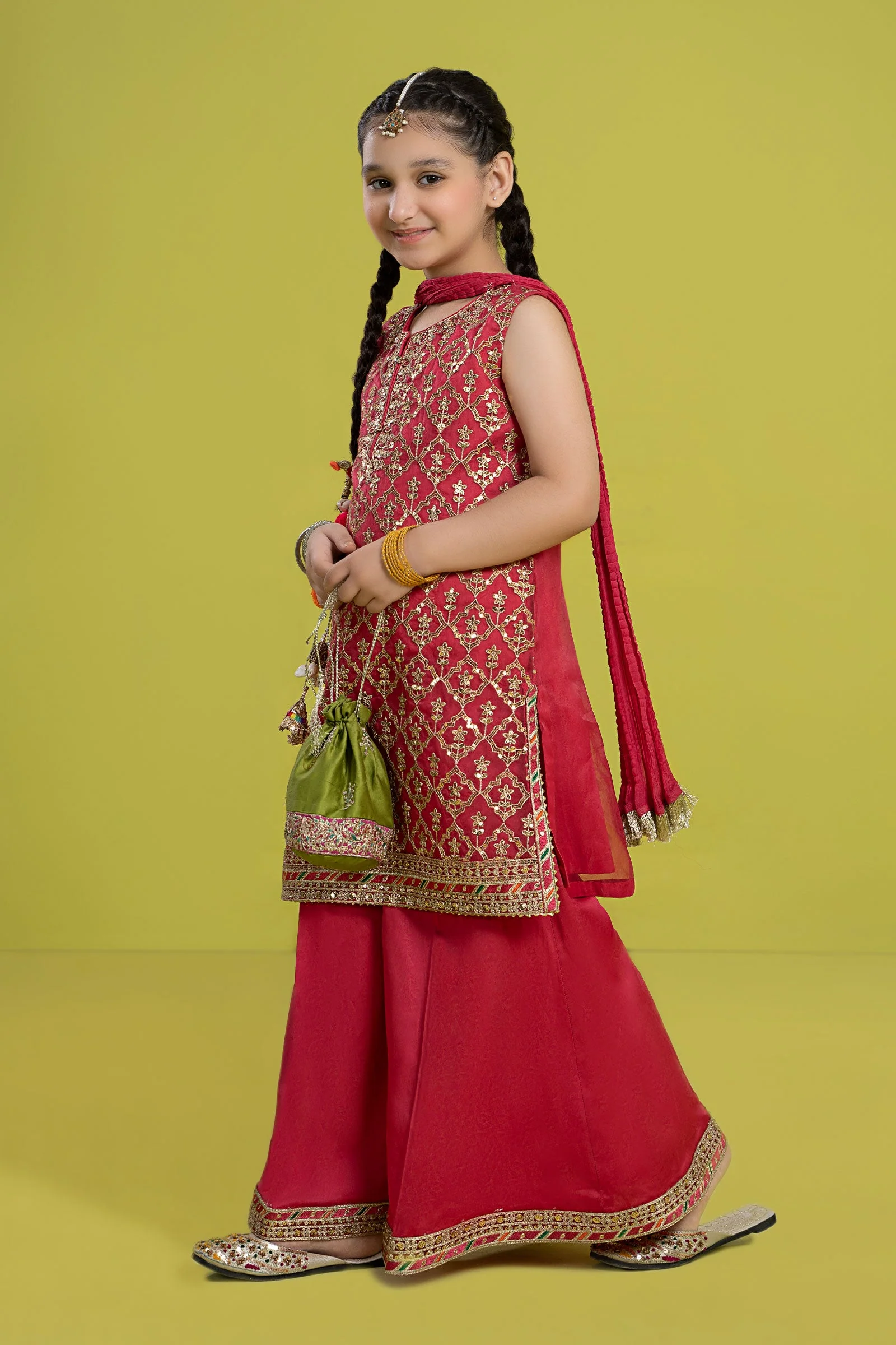 3 Piece Embroidered Organza Suit - Image 5