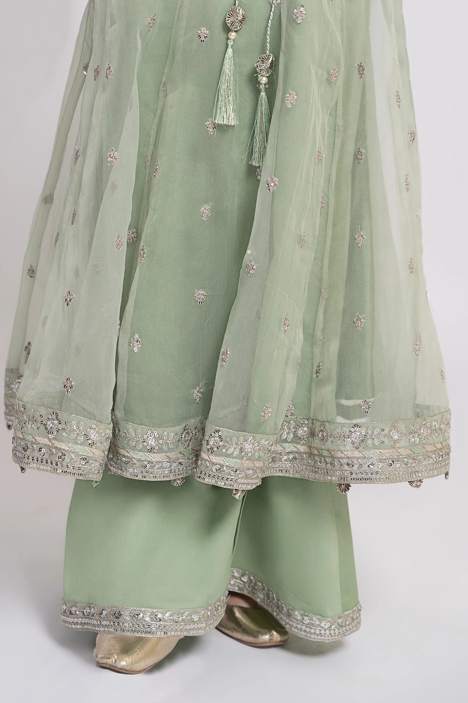 3 Piece Embroidered Organza Suit - Image 4