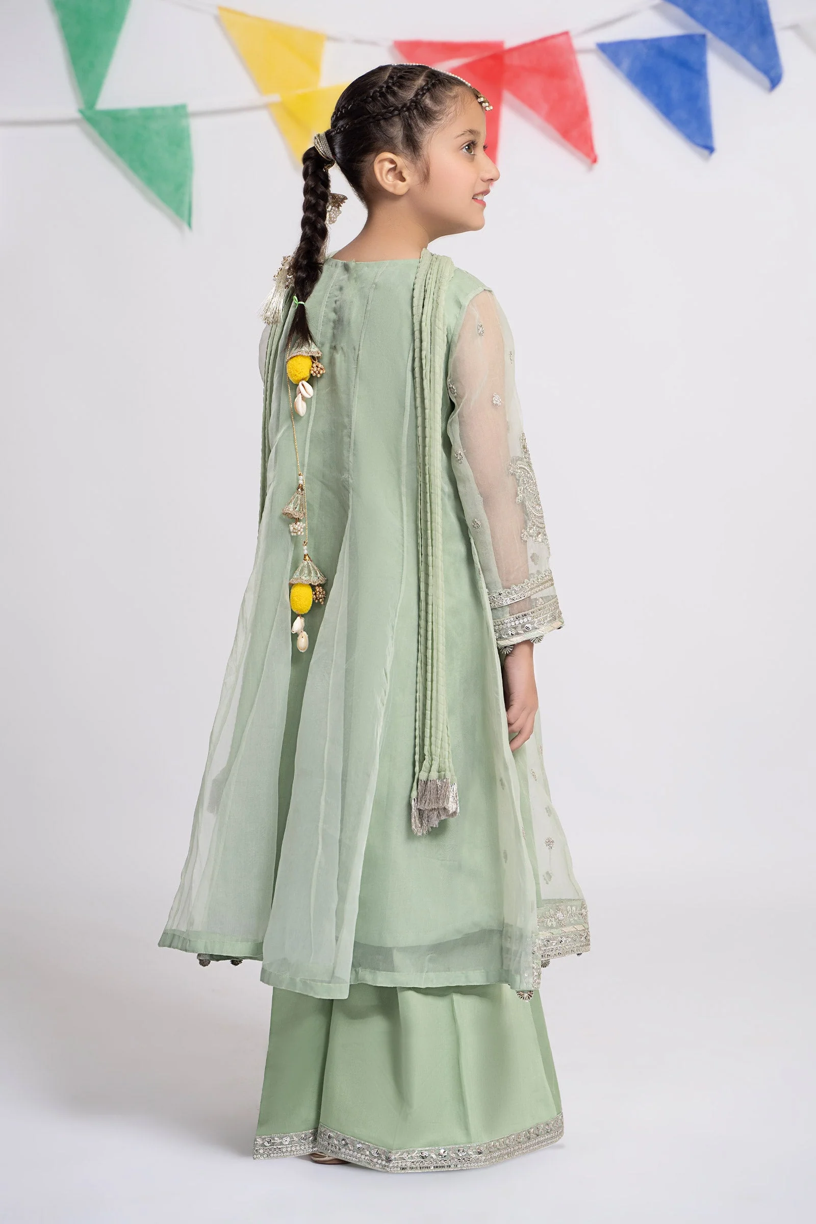 3 Piece Embroidered Organza Suit - Image 7