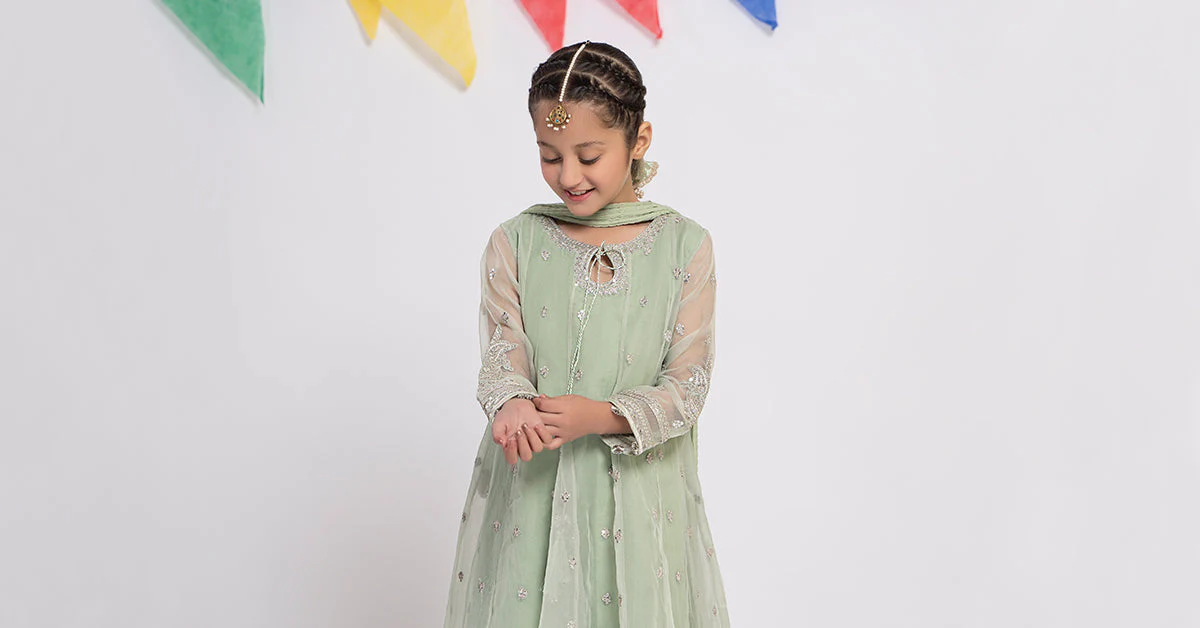 3 Piece Embroidered Organza Suit - Image 8