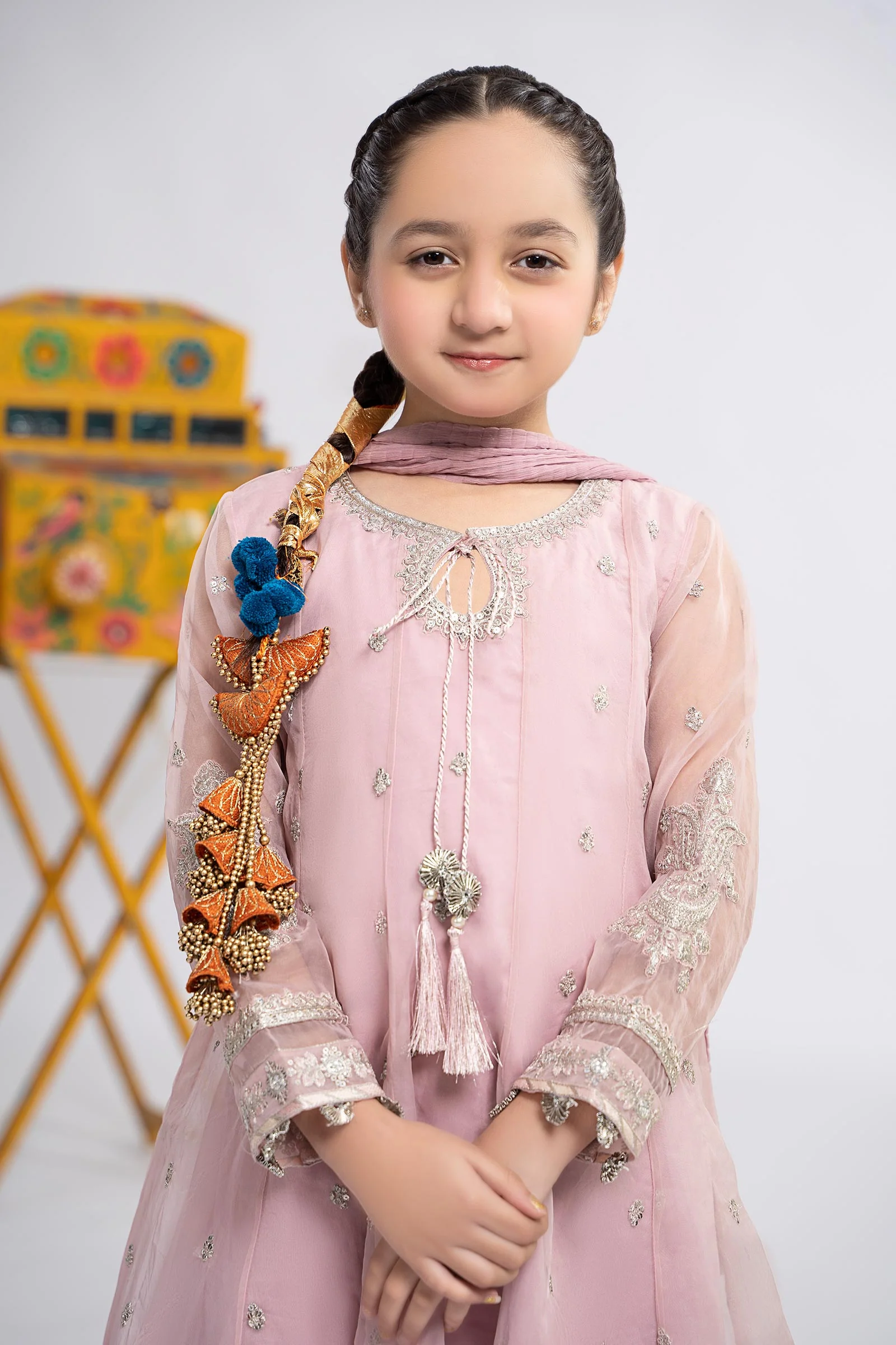 3 Piece Embroidered Organza Suit - Image 3