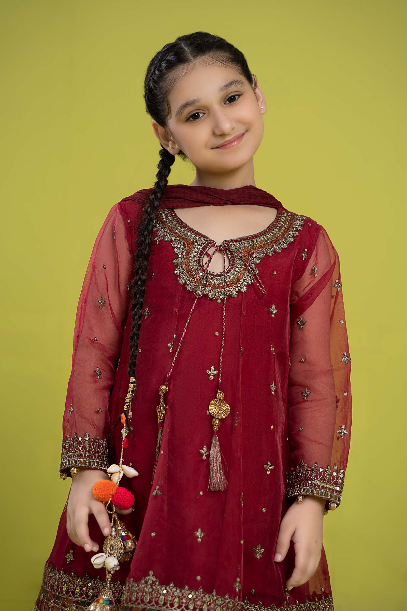 3 Piece Embroidered Organza Suit - Image 2