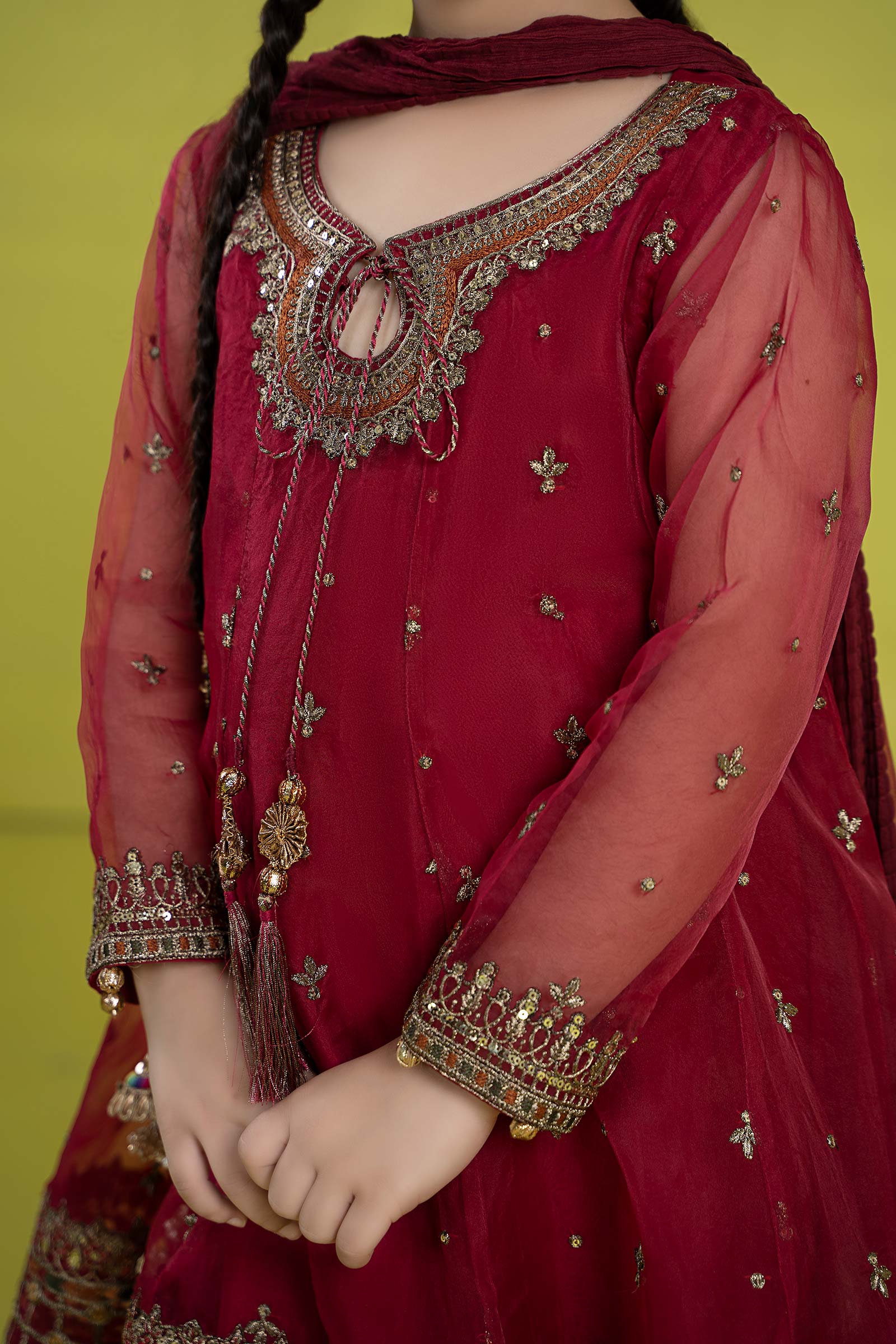 3 Piece Embroidered Organza Suit - Image 3