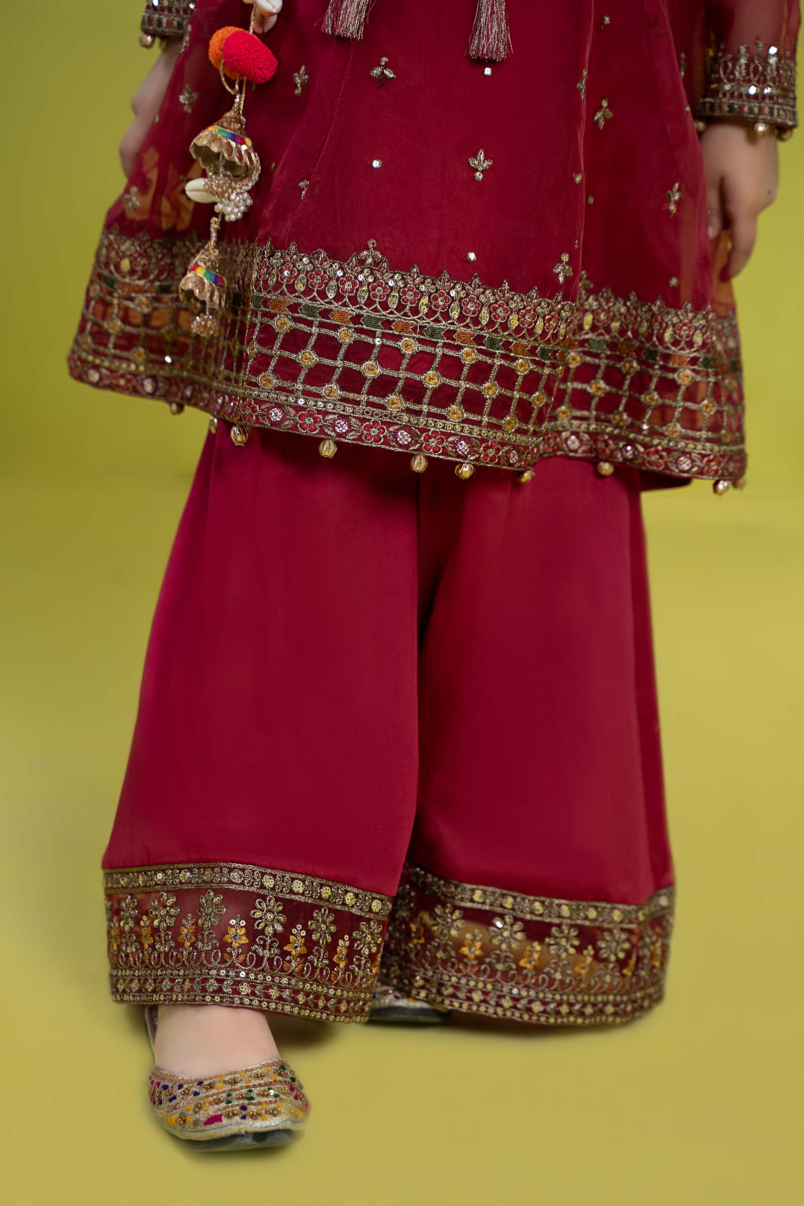 3 Piece Embroidered Organza Suit - Image 4