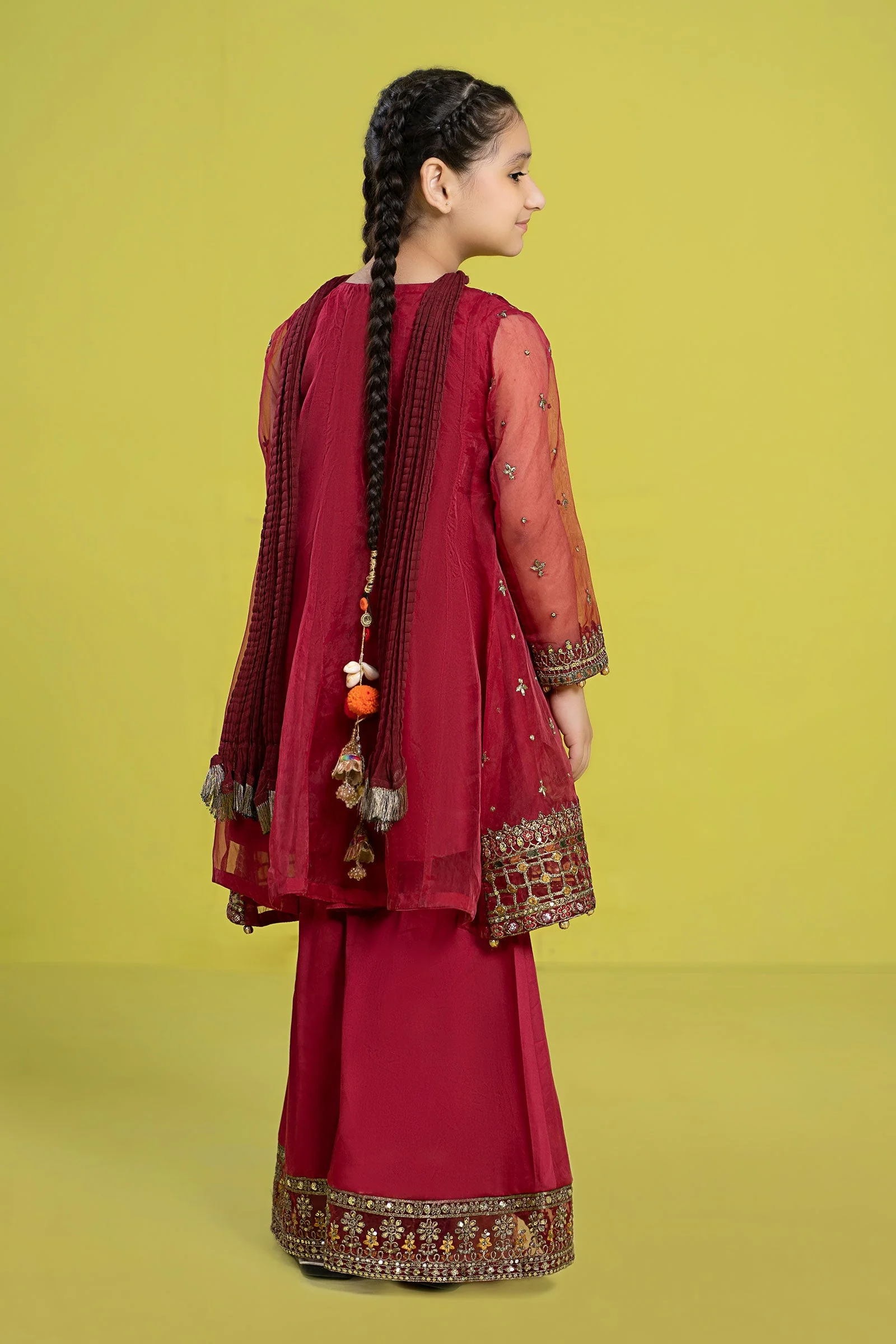 3 Piece Embroidered Organza Suit - Image 6