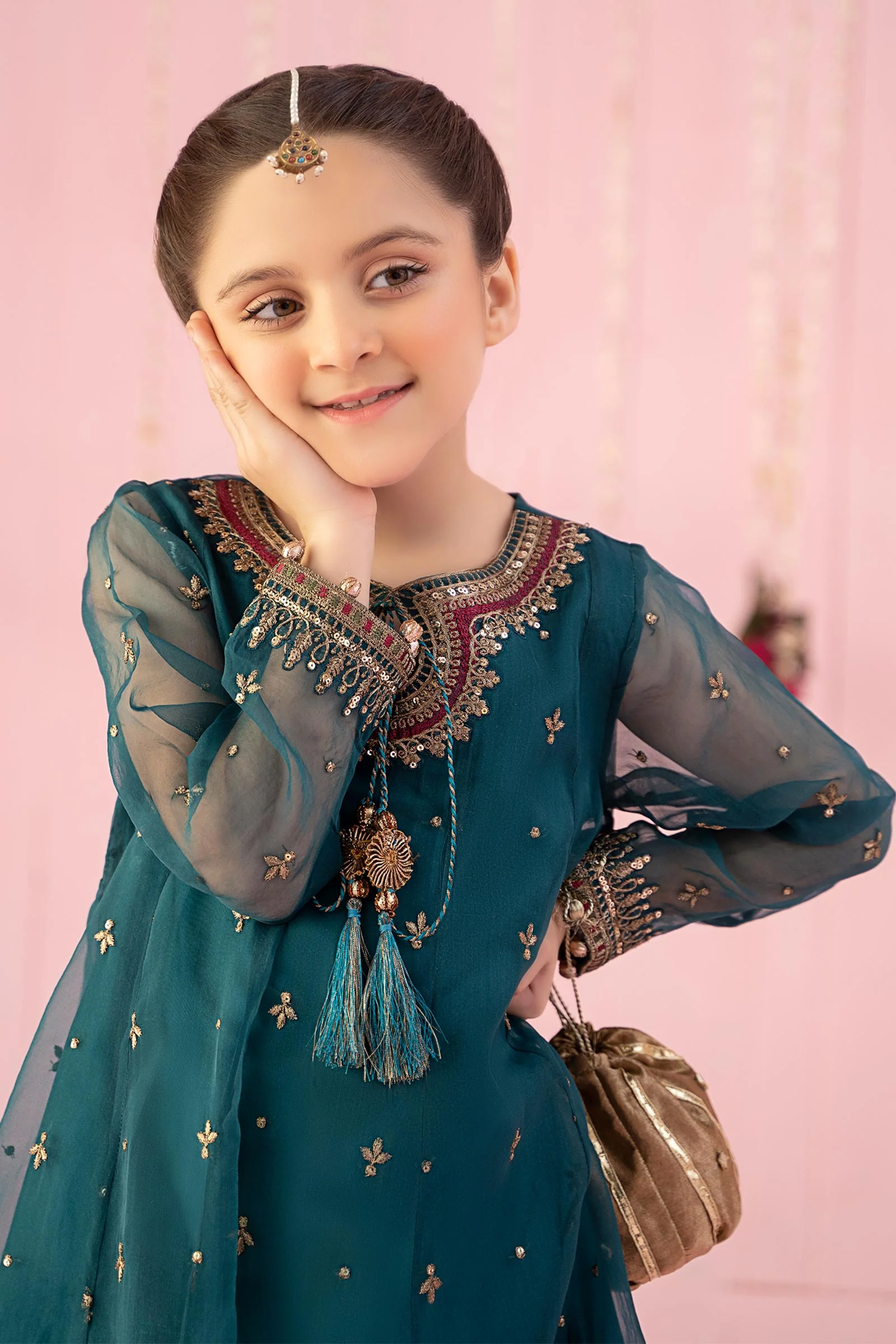 3 Piece Embroidered Organza Suit - Image 3