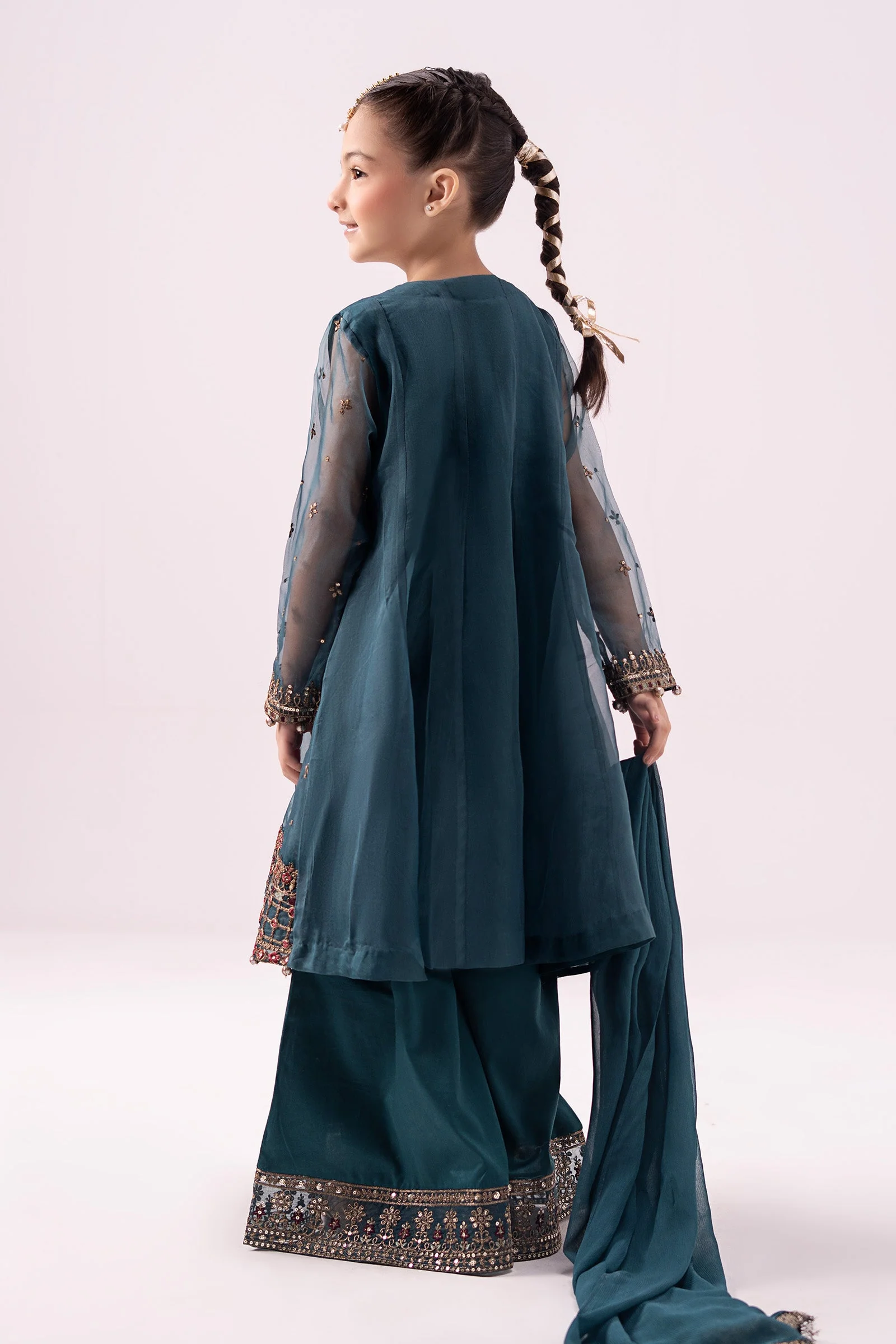 3 piece embroidered organza suit - Image 9