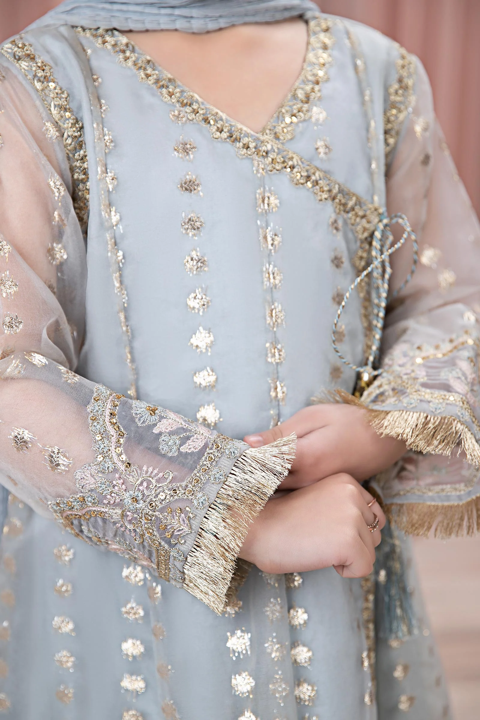 3 Piece Embroidered Organza Suit - Image 3