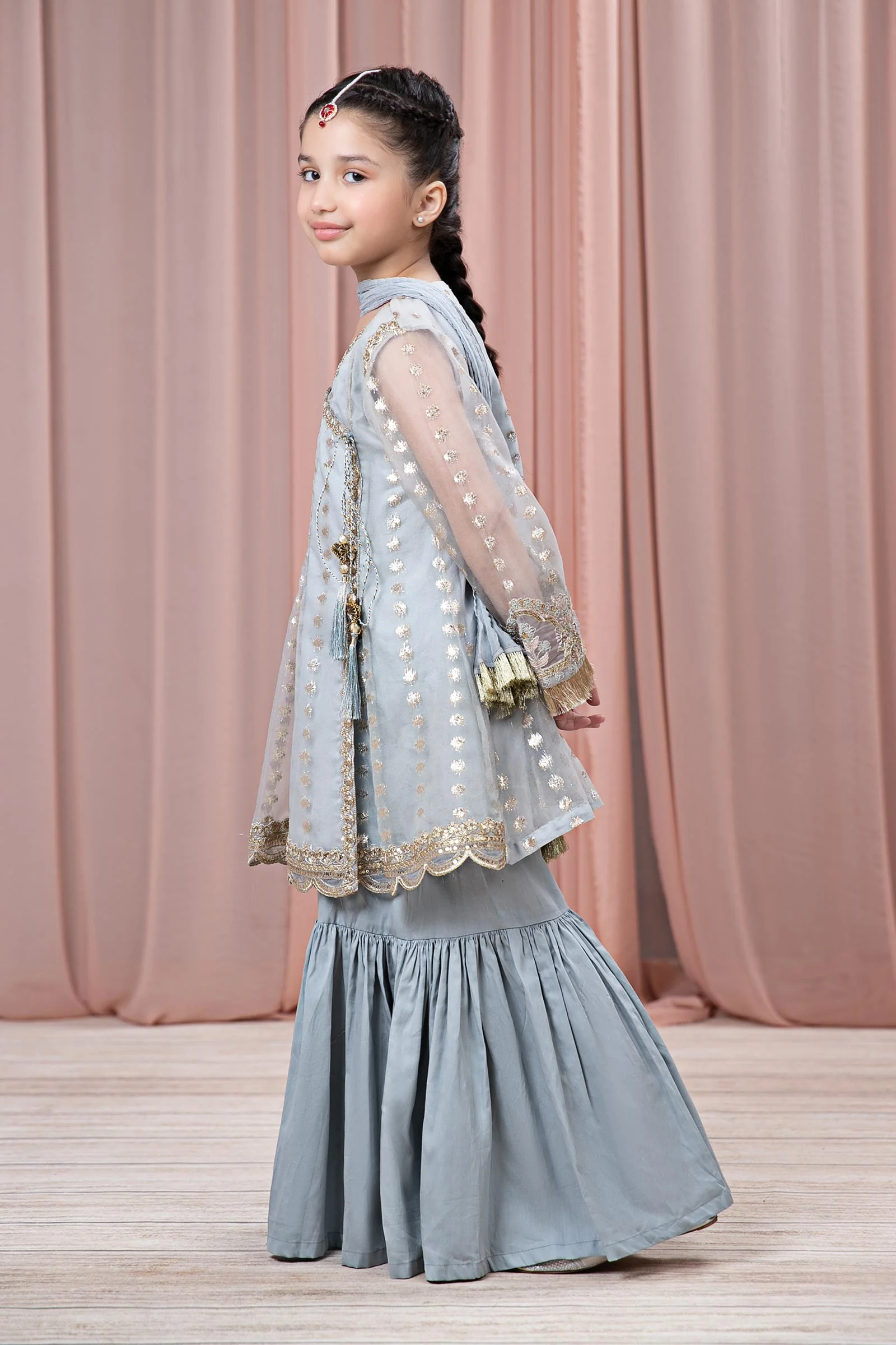 3 Piece Embroidered Organza Suit - Image 5