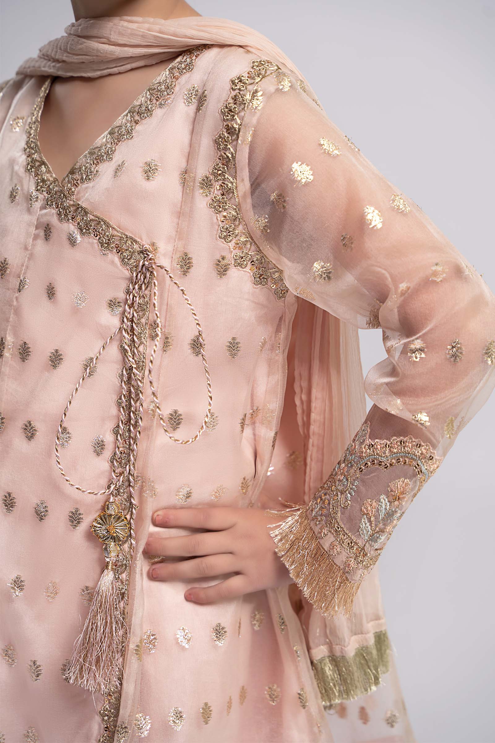 3 Piece Embroidered Organza Suit - Image 3