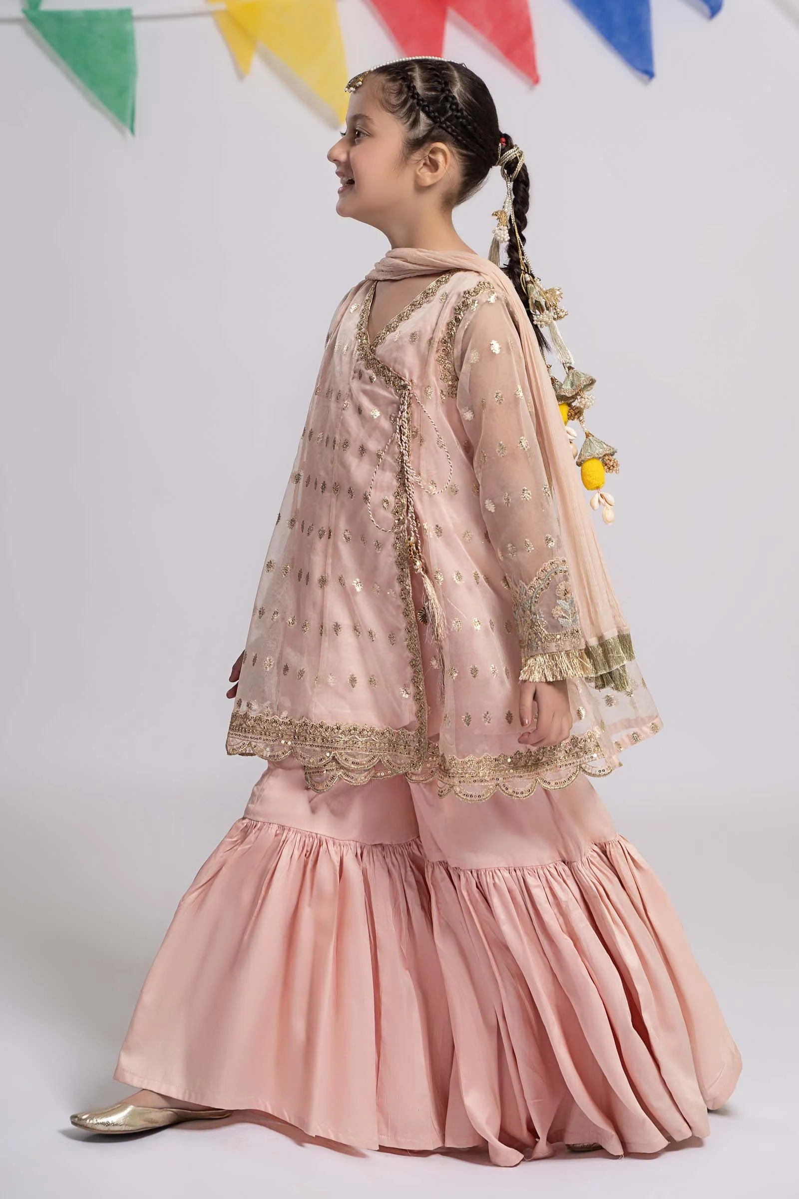 3 Piece Embroidered Organza Suit - Image 5