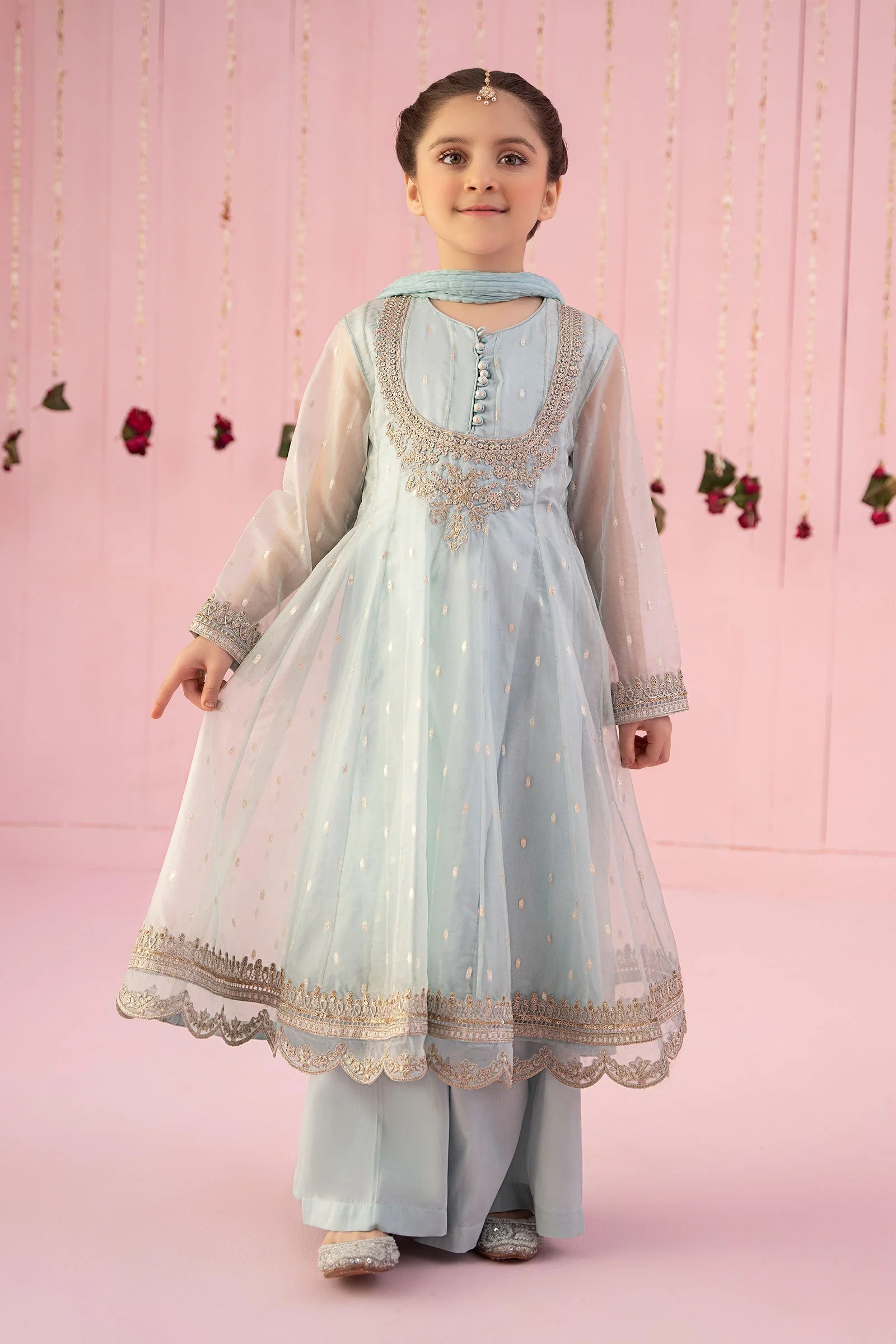 3 Piece Embroidered Organza Suit
