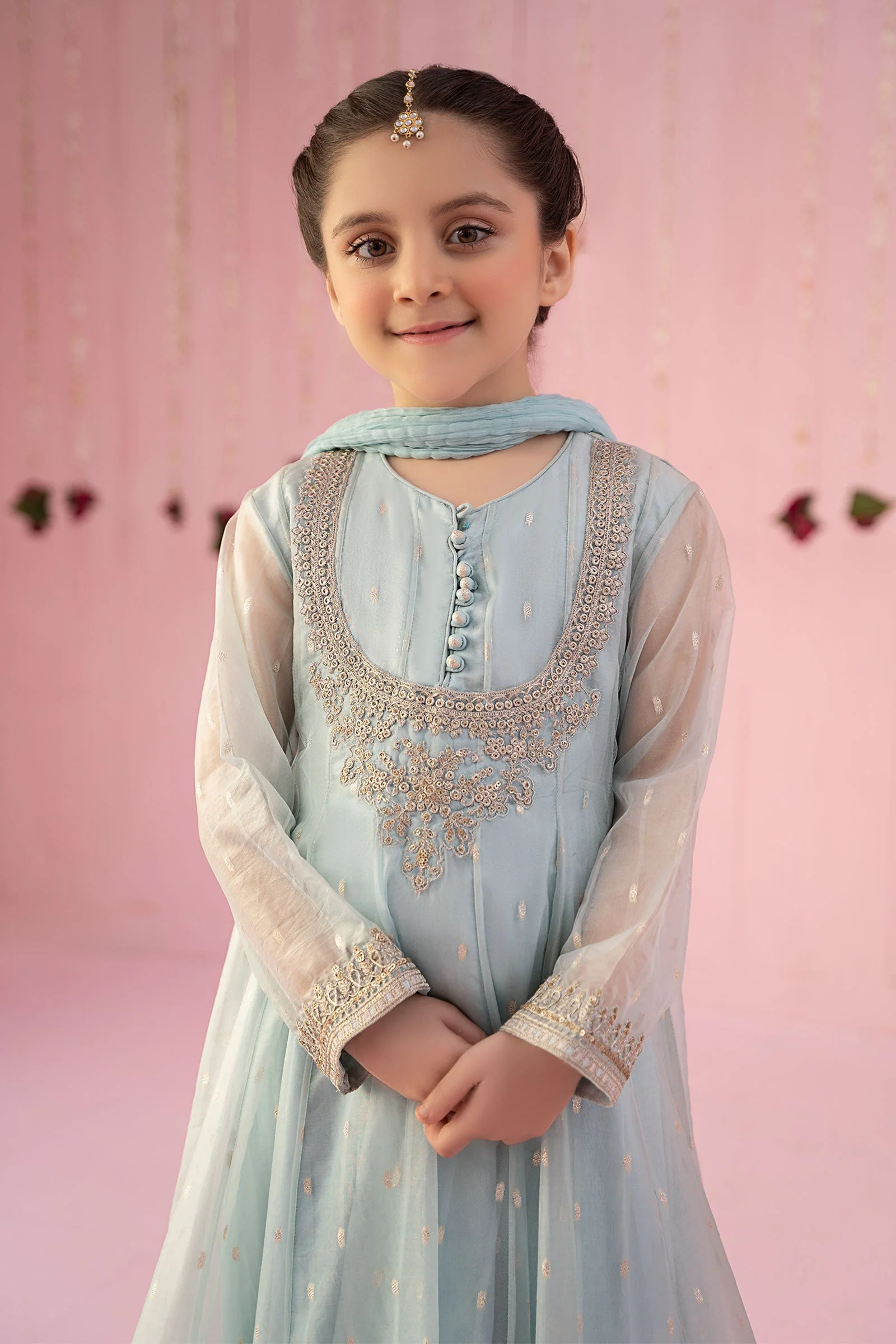 3 Piece Embroidered Organza Suit - Image 2