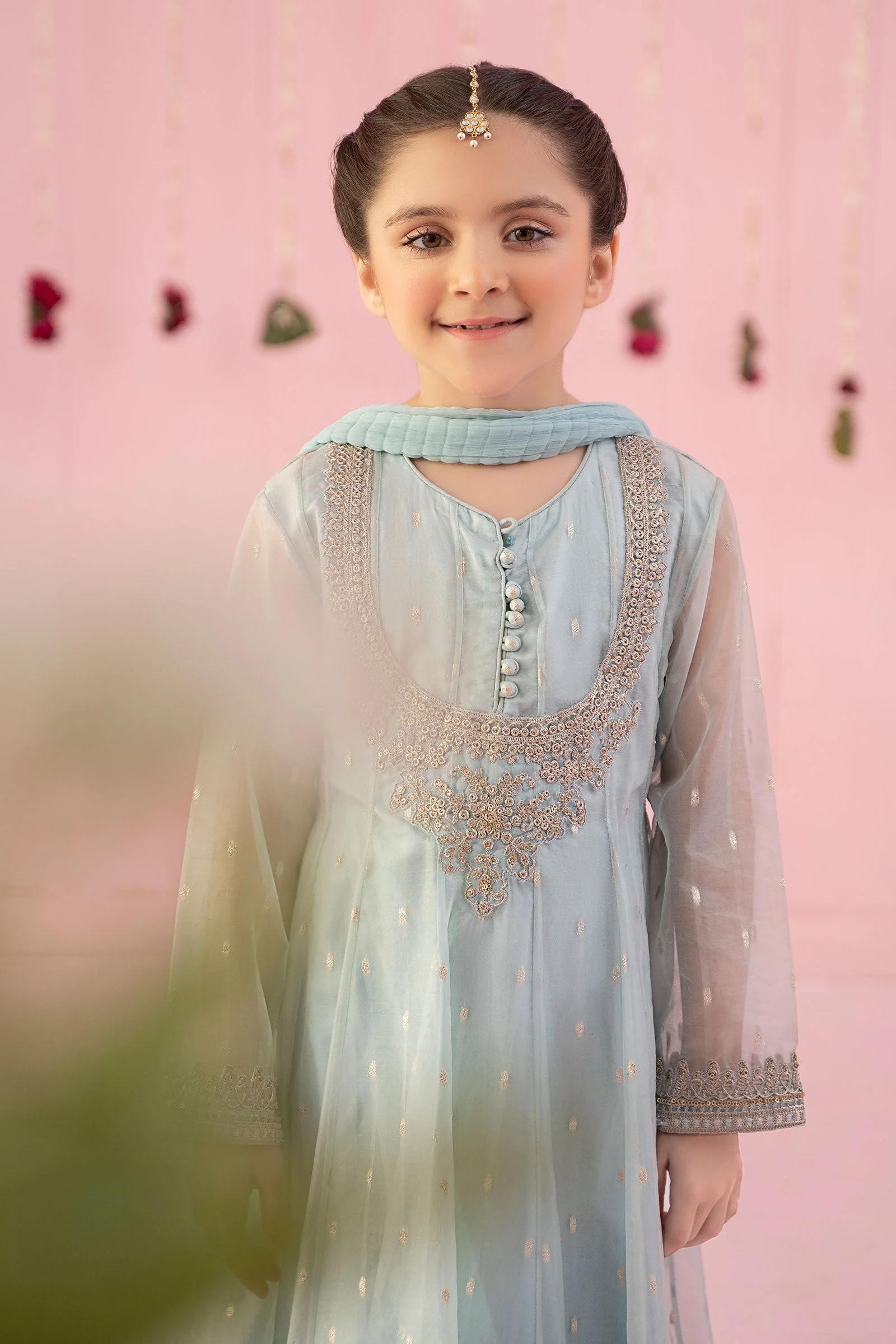 3 Piece Embroidered Organza Suit - Image 3