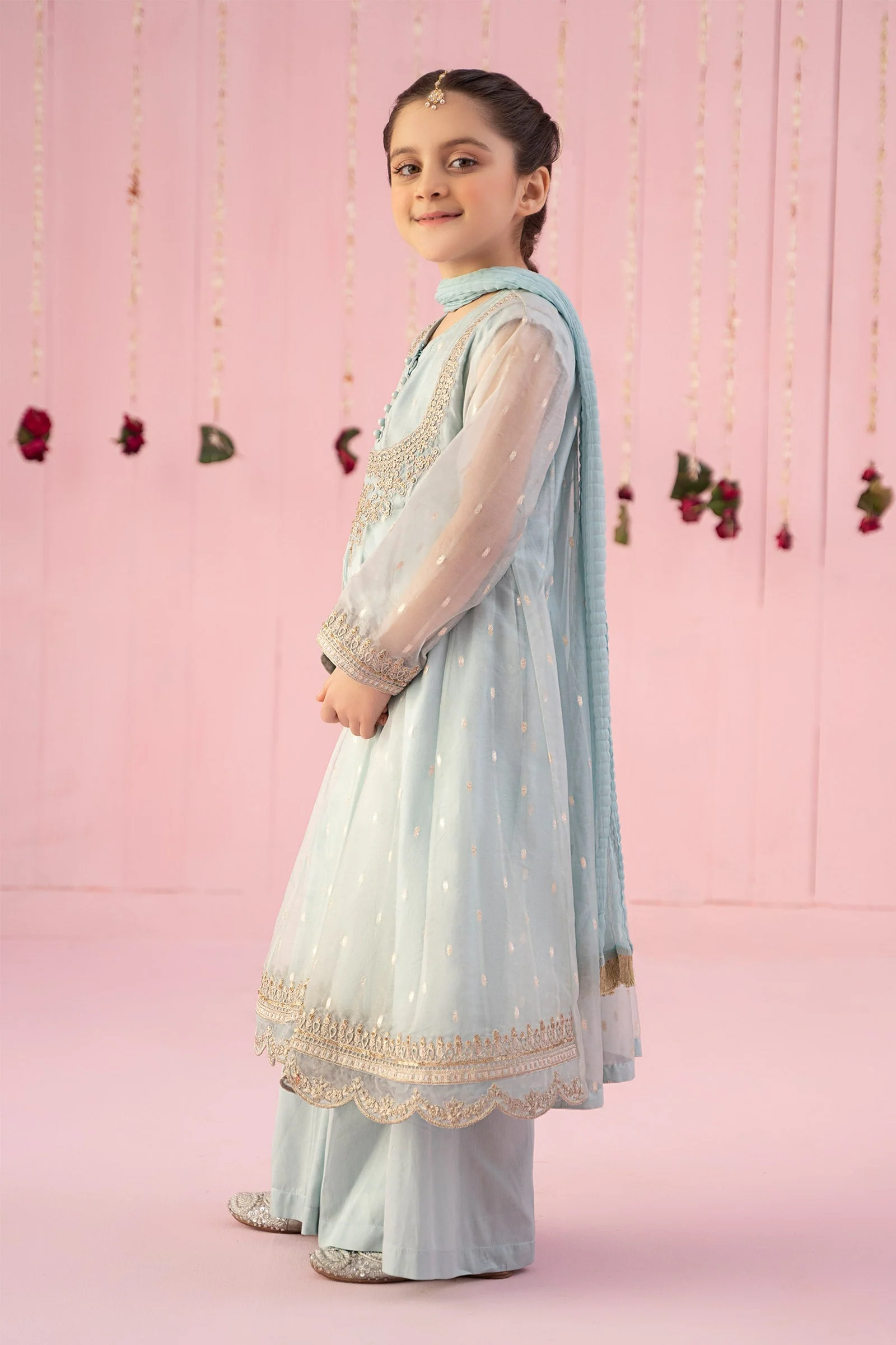 3 Piece Embroidered Organza Suit - Image 5