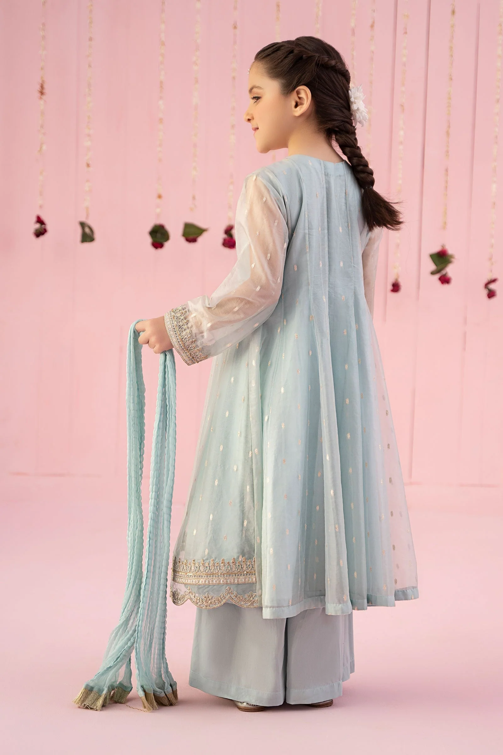 3 Piece Embroidered Organza Suit - Image 6