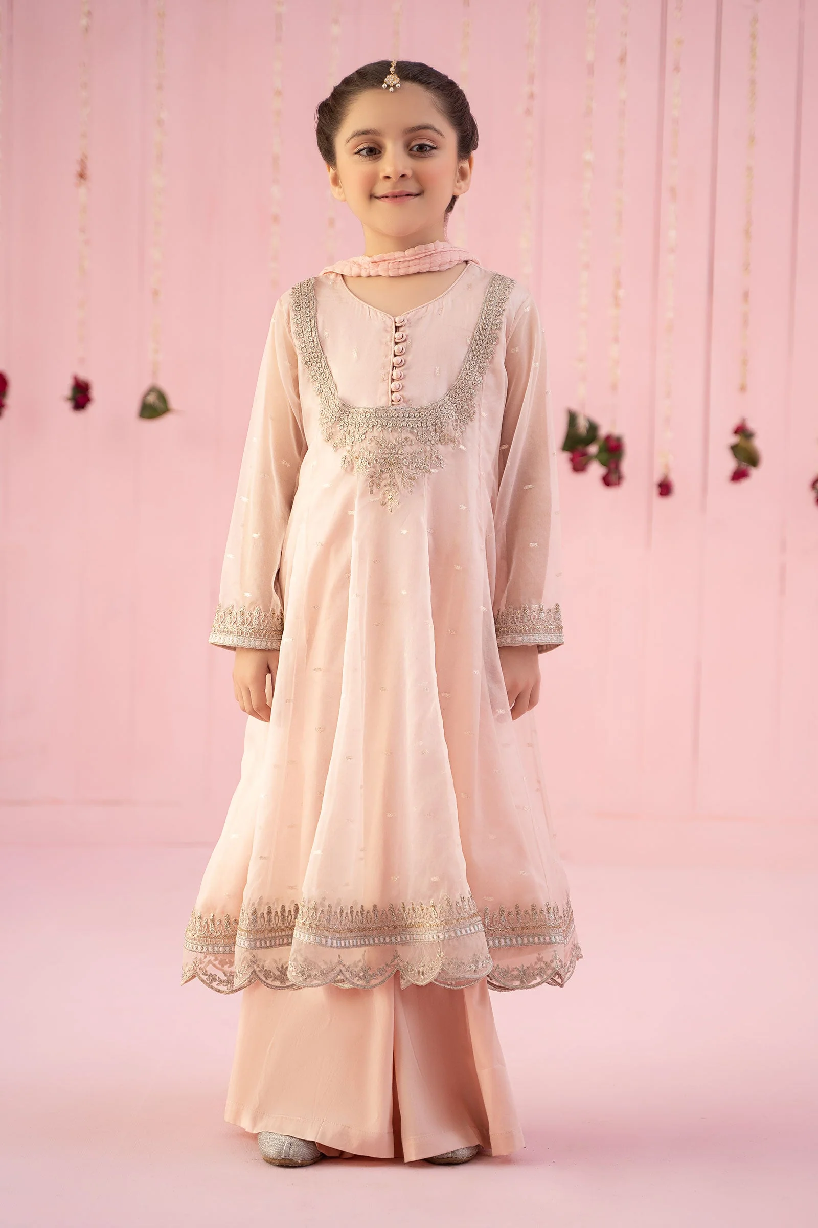 3 Piece Embroidered Organza Suit