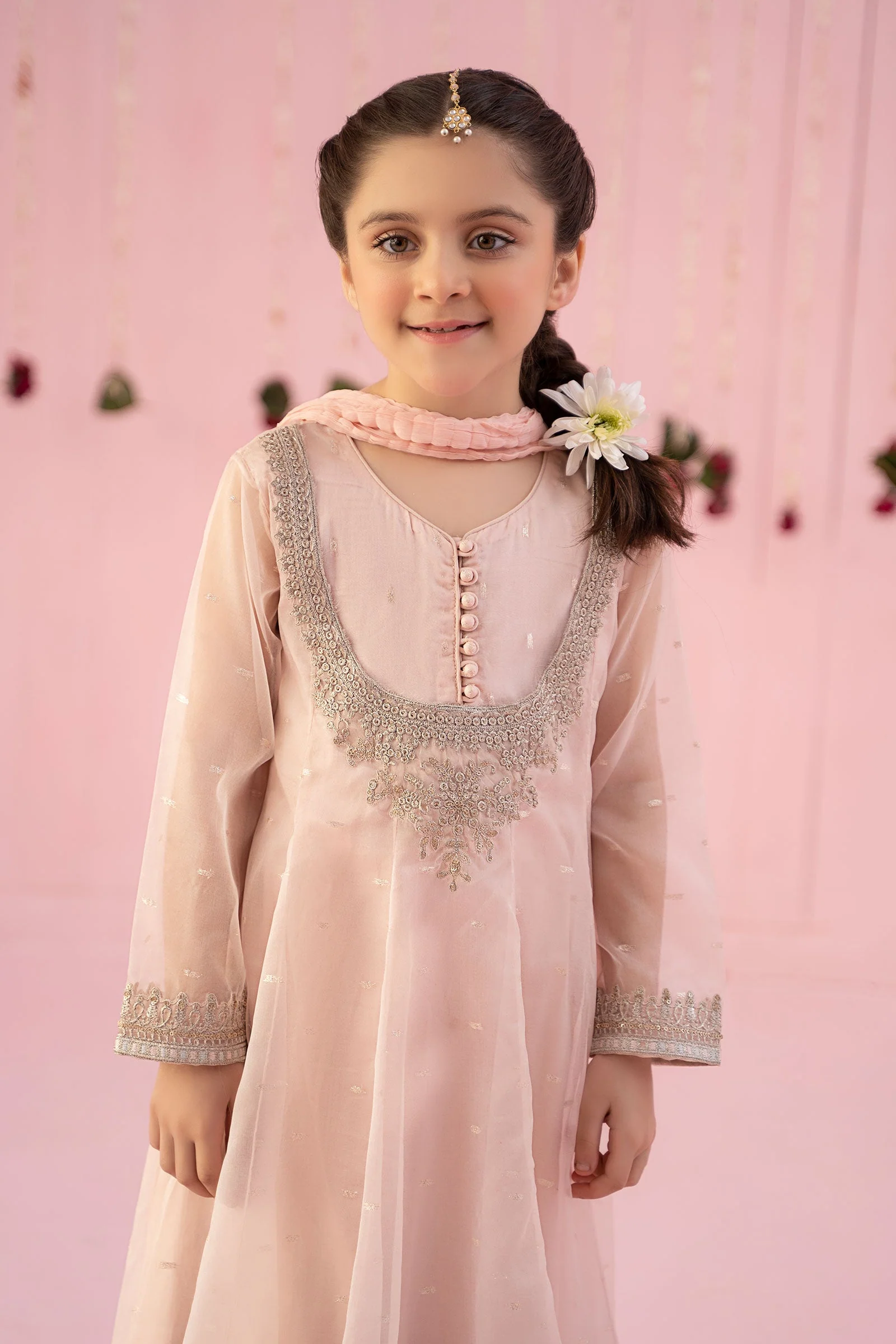 3 Piece Embroidered Organza Suit - Image 2