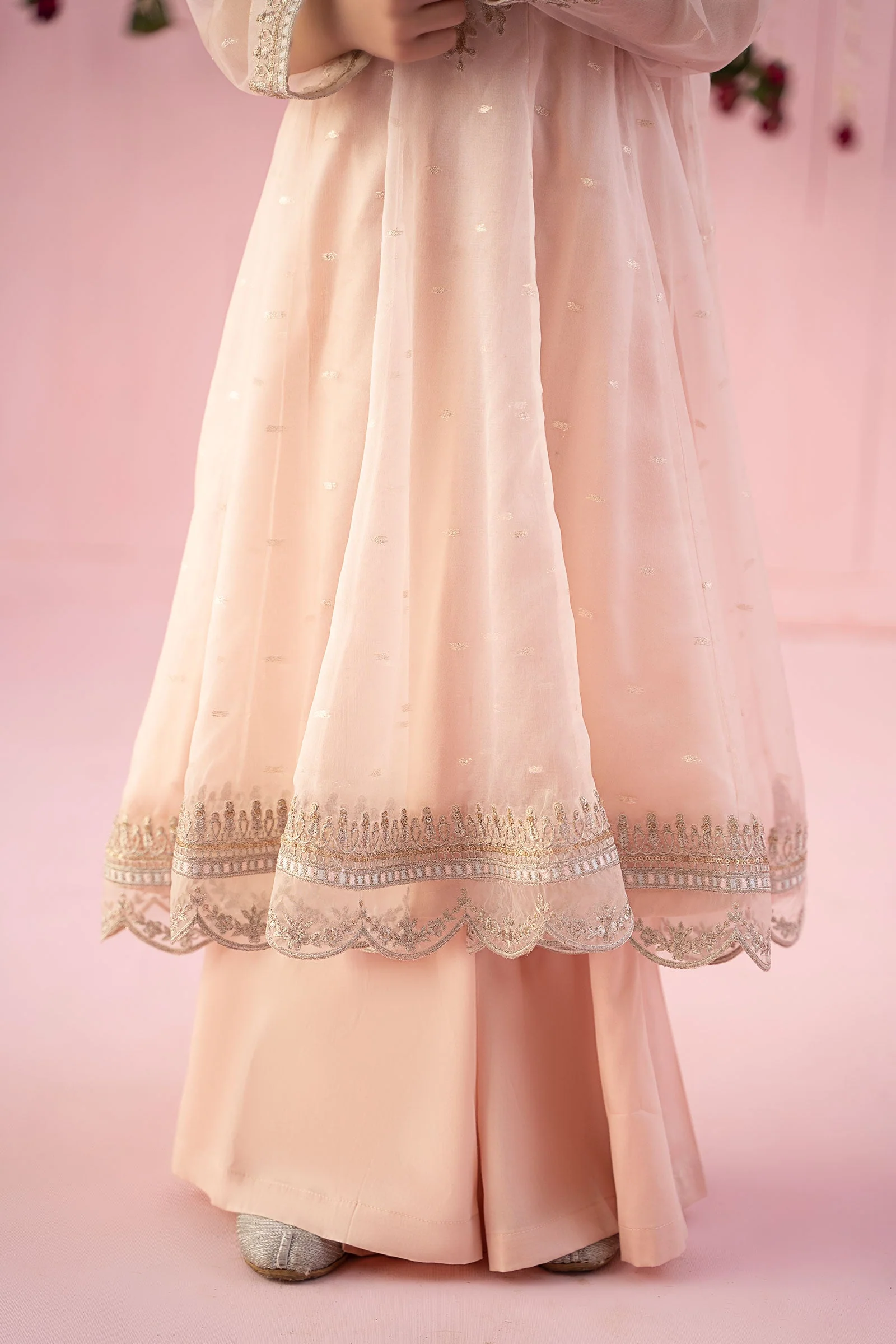 3 Piece Embroidered Organza Suit - Image 4