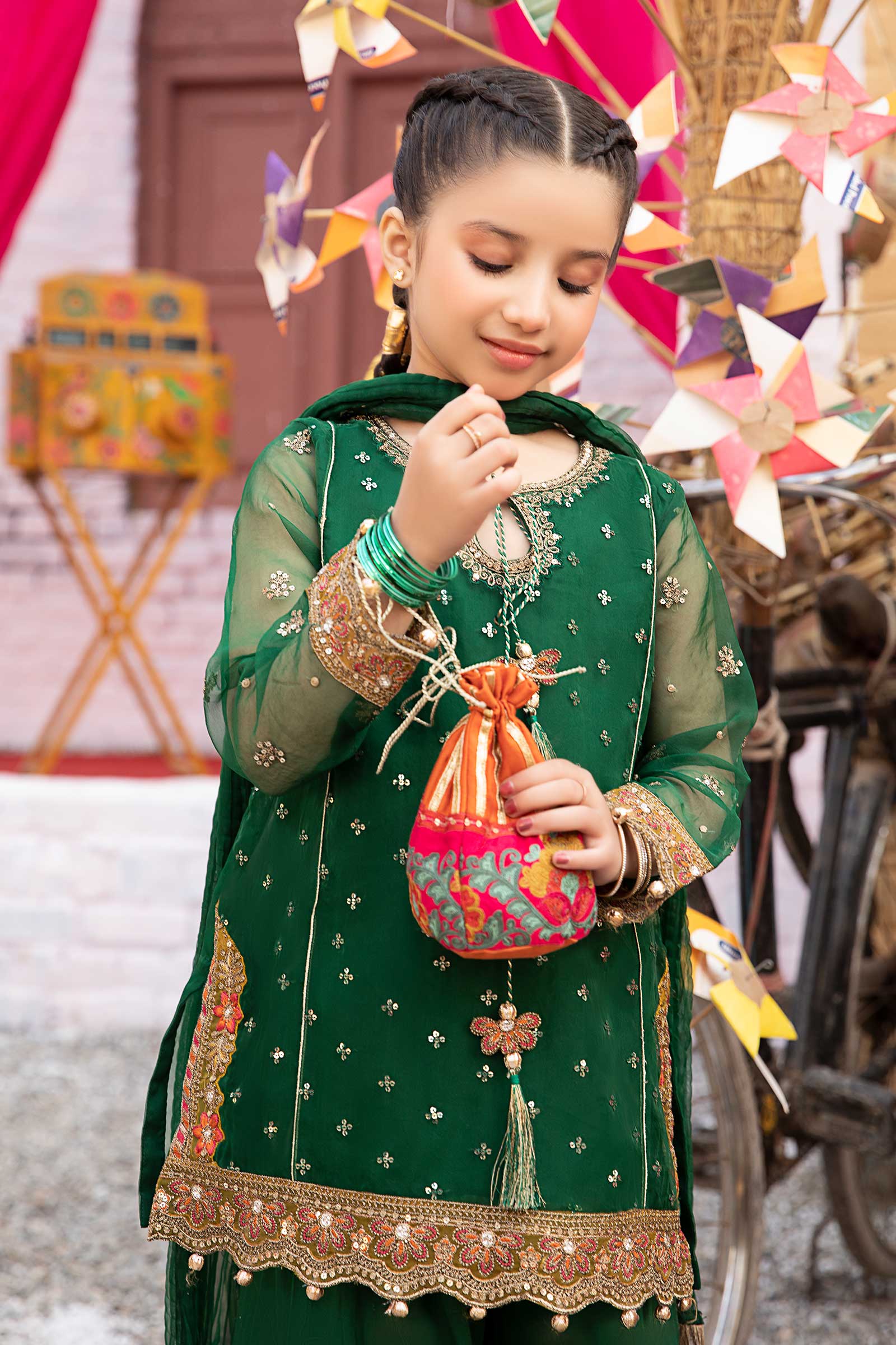 3 Piece Embroidered Organza Suit - Image 2