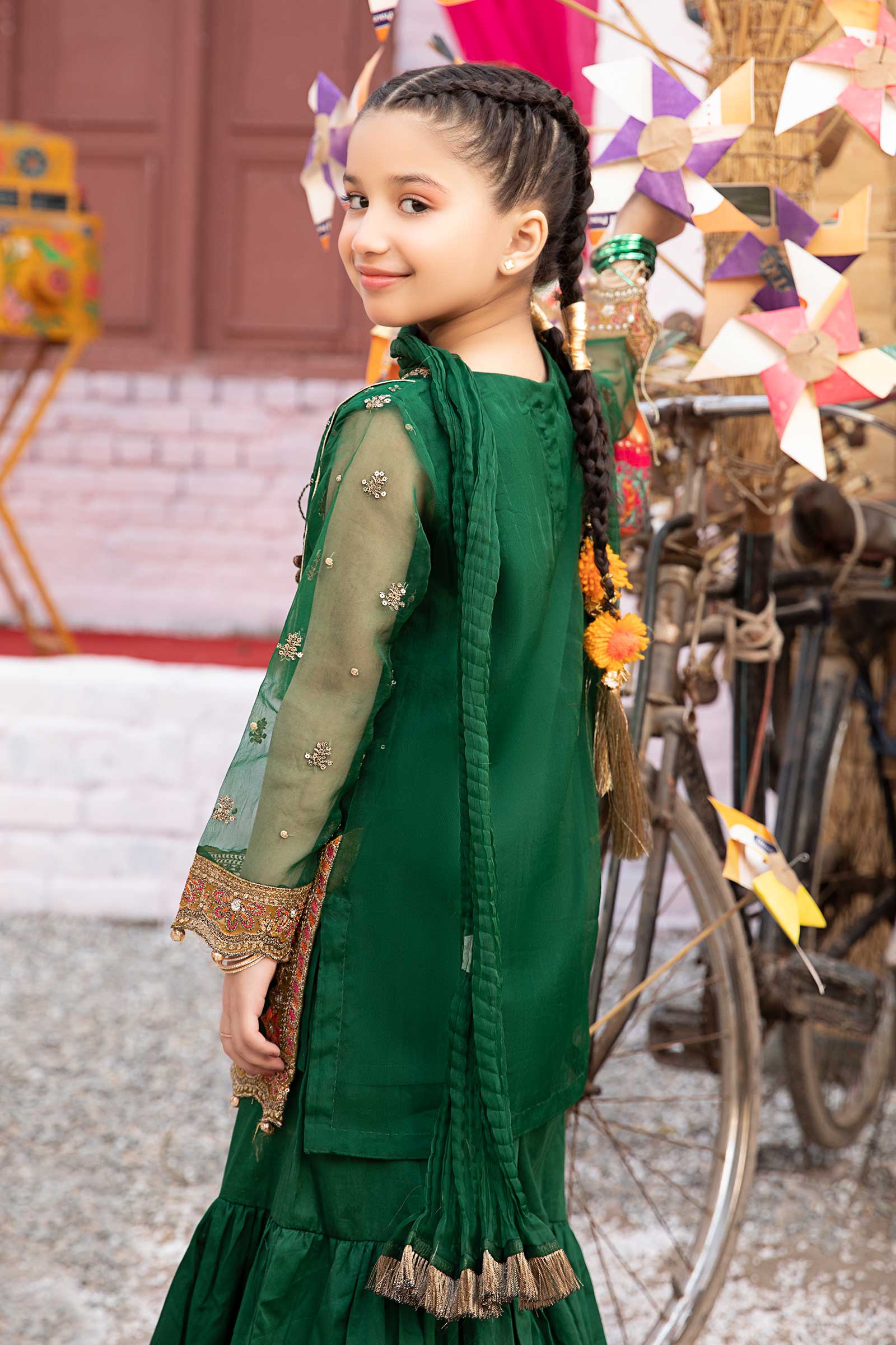 3 Piece Embroidered Organza Suit - Image 3
