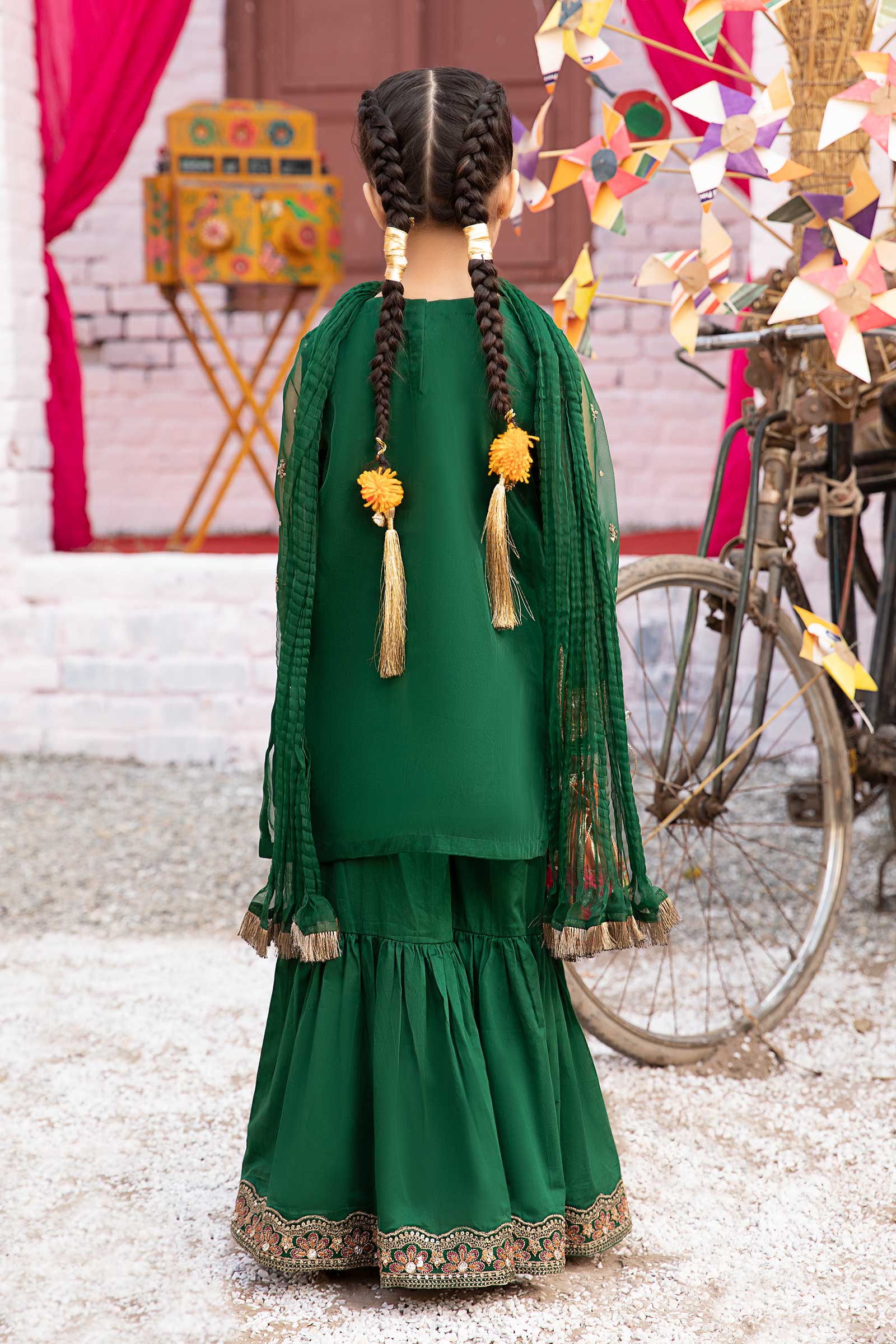 3 Piece Embroidered Organza Suit - Image 5