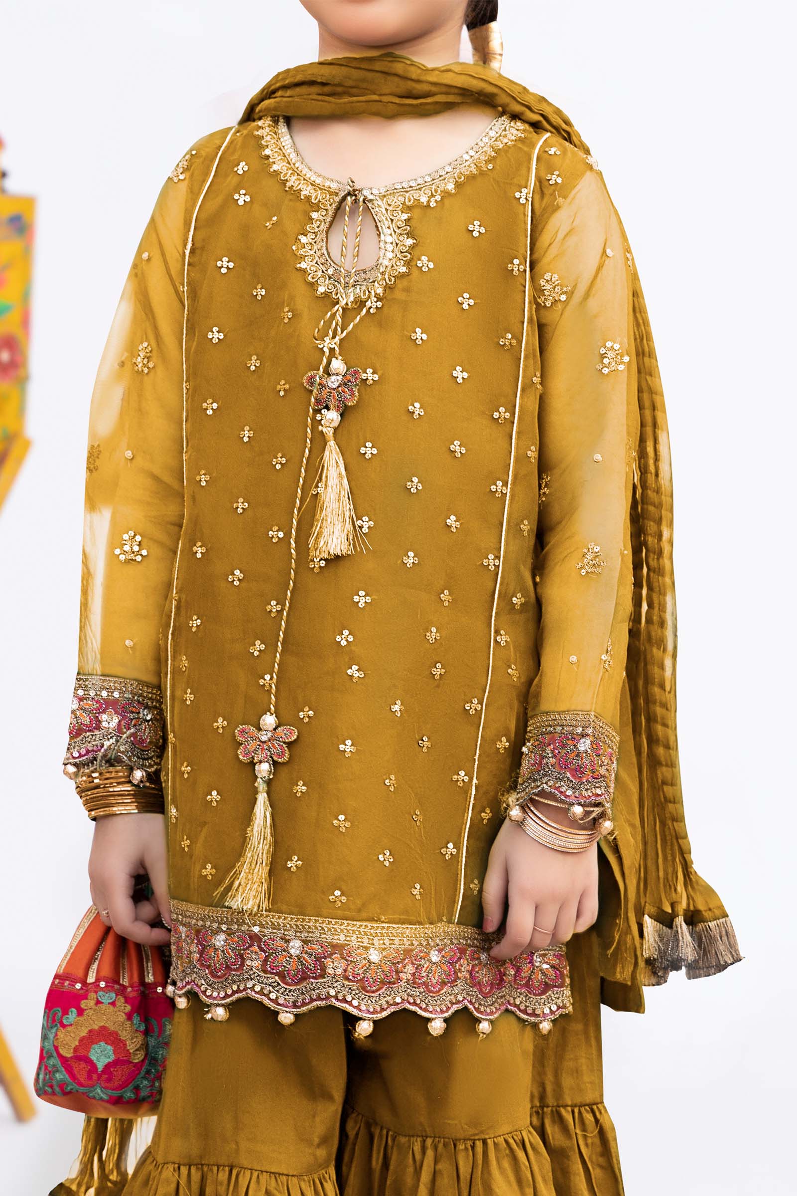 3 Piece Embroidered Organza Suit - Image 2