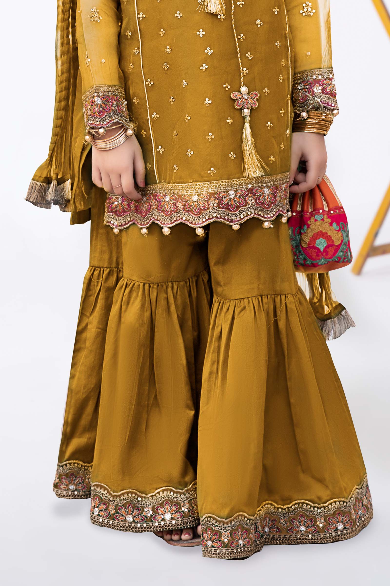 3 Piece Embroidered Organza Suit - Image 3