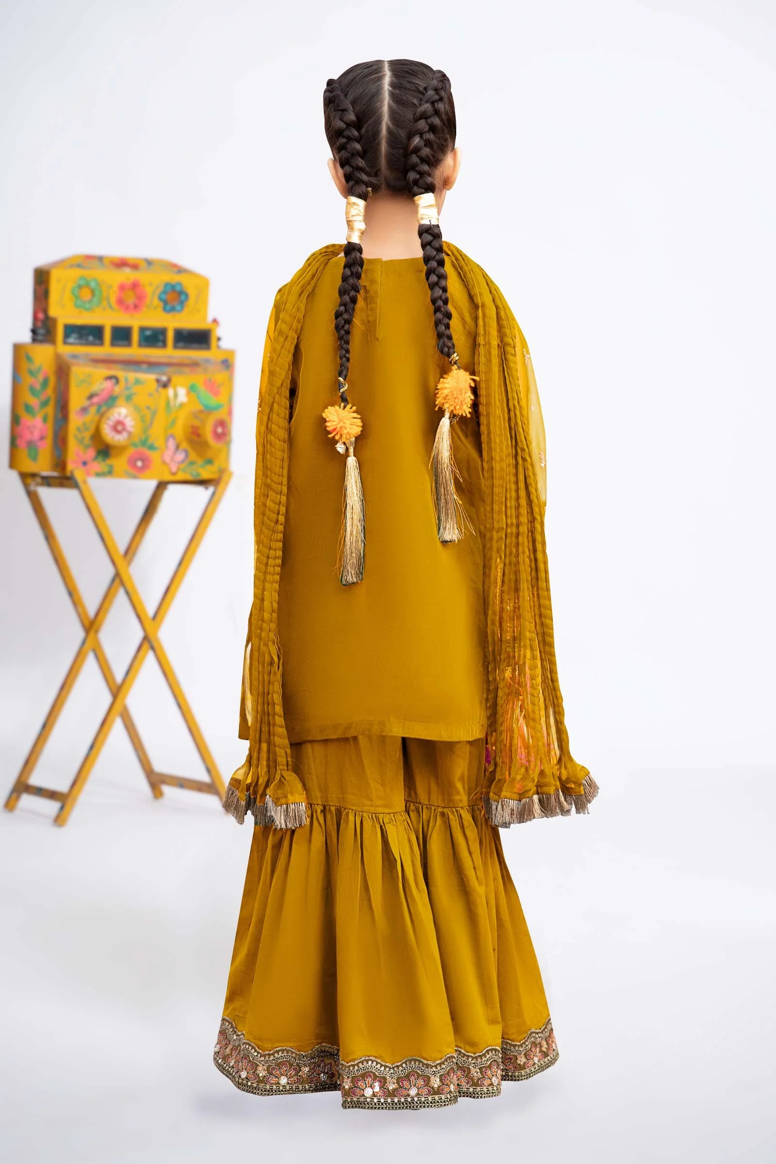 3 Piece Embroidered Organza Suit - Image 5