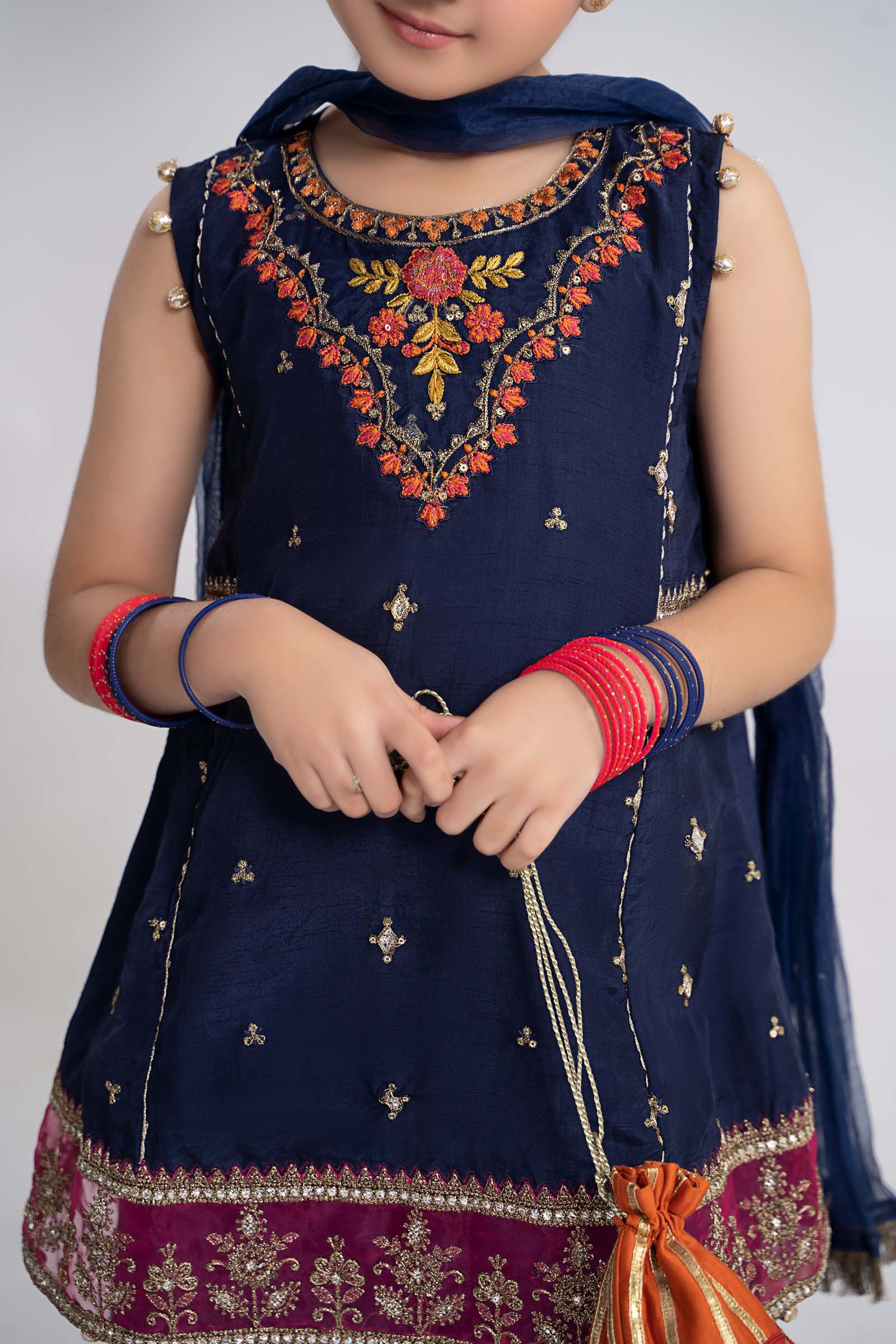 3 Piece Embroidered Raw Silk Suit - Image 4