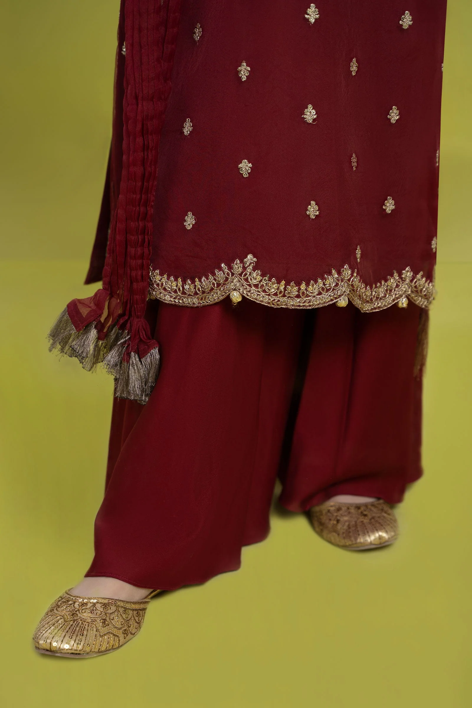 3 Piece Embroidered Organza Suit - Image 4