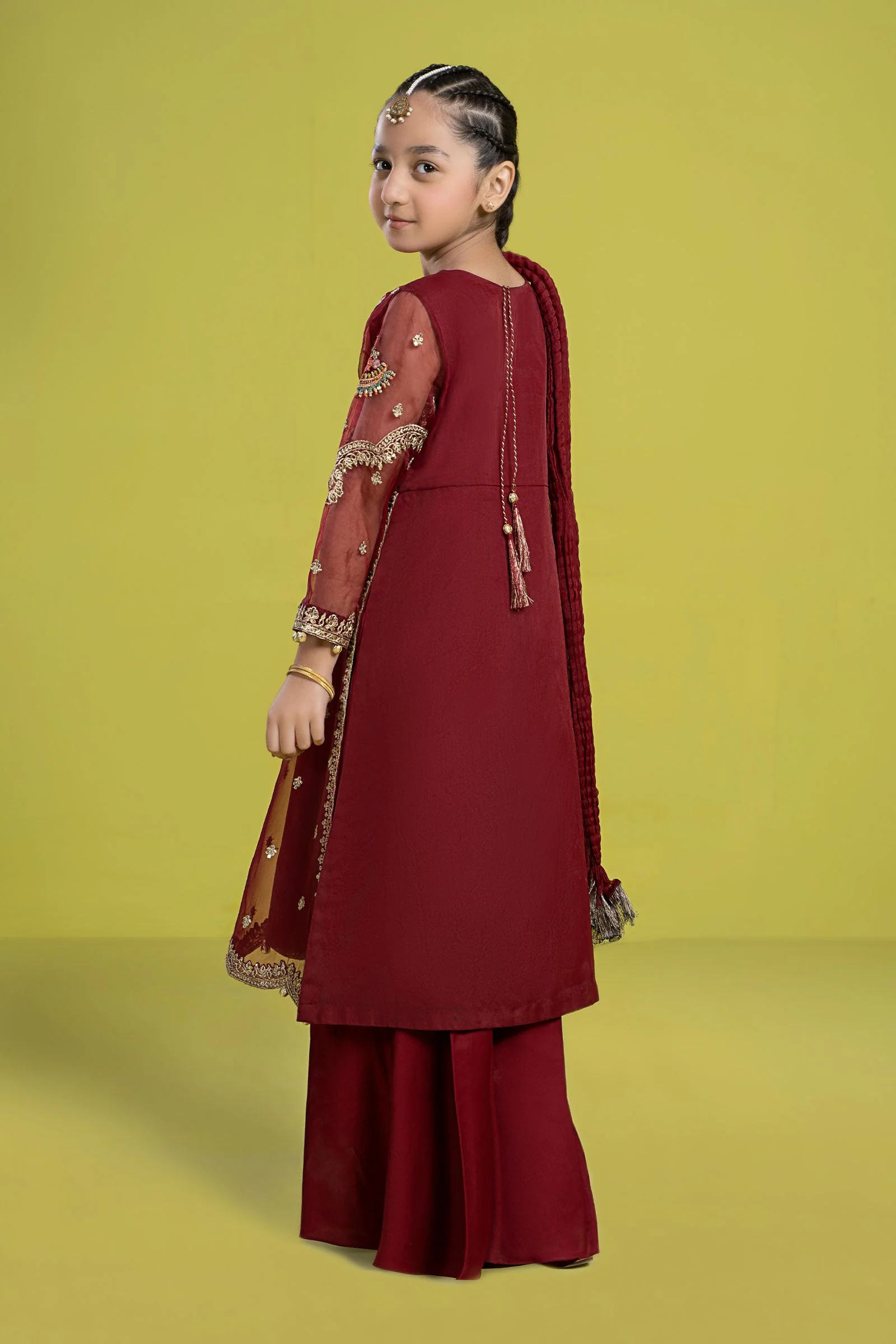 3 Piece Embroidered Organza Suit - Image 6