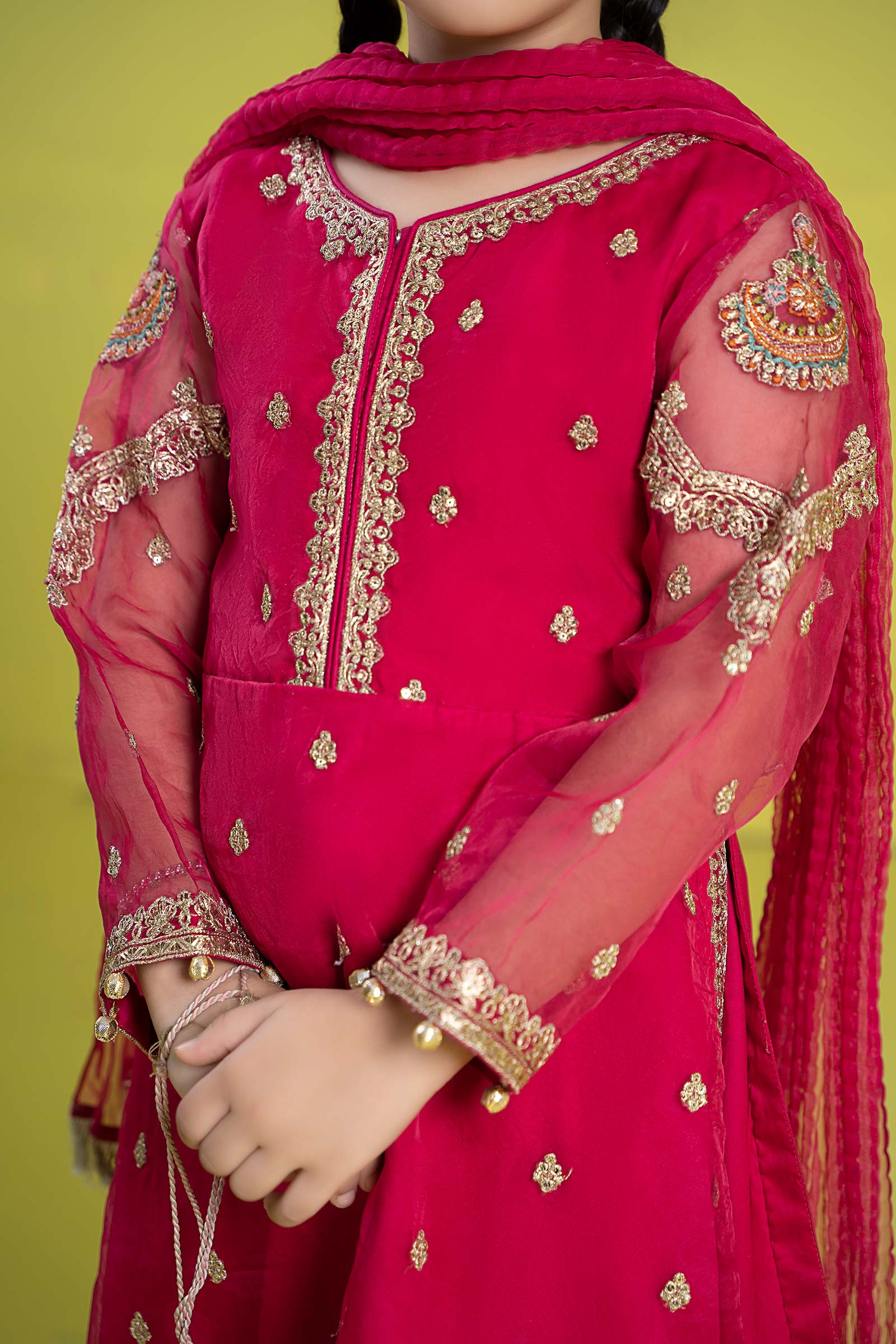 3 Piece Embroidered Organza Suit - Image 4