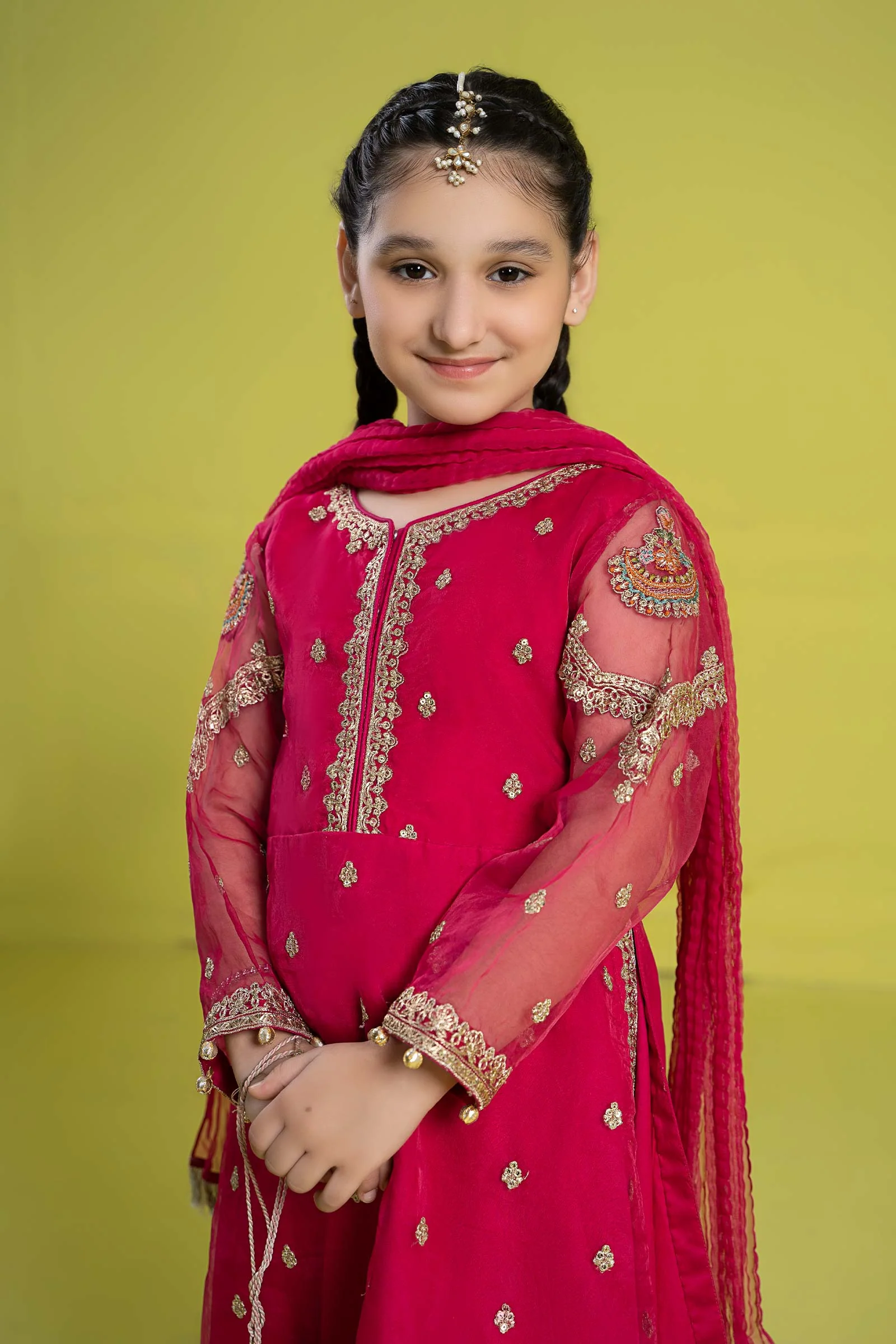 3 Piece Embroidered Organza Suit - Image 5