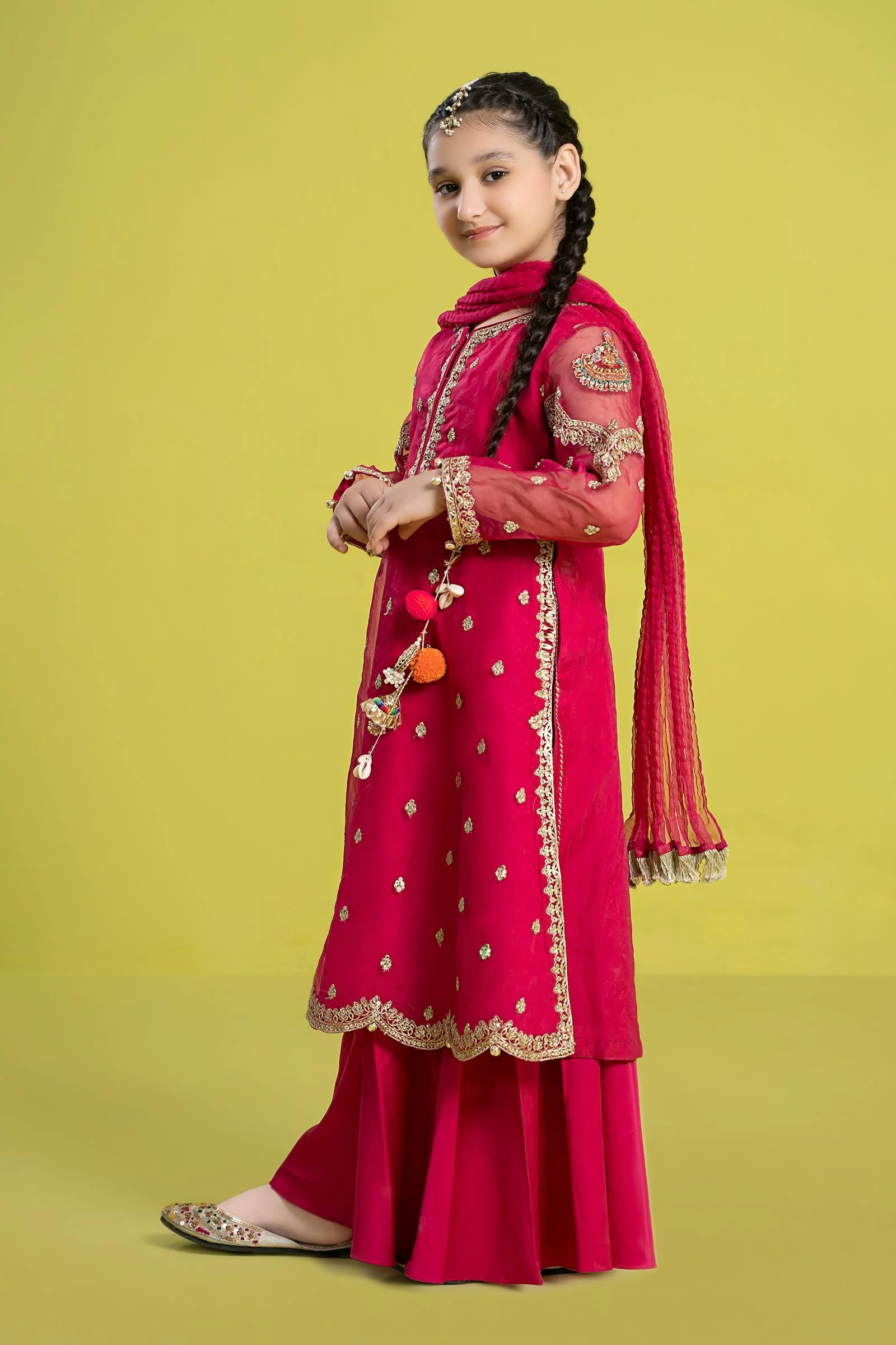 3 Piece Embroidered Organza Suit - Image 7
