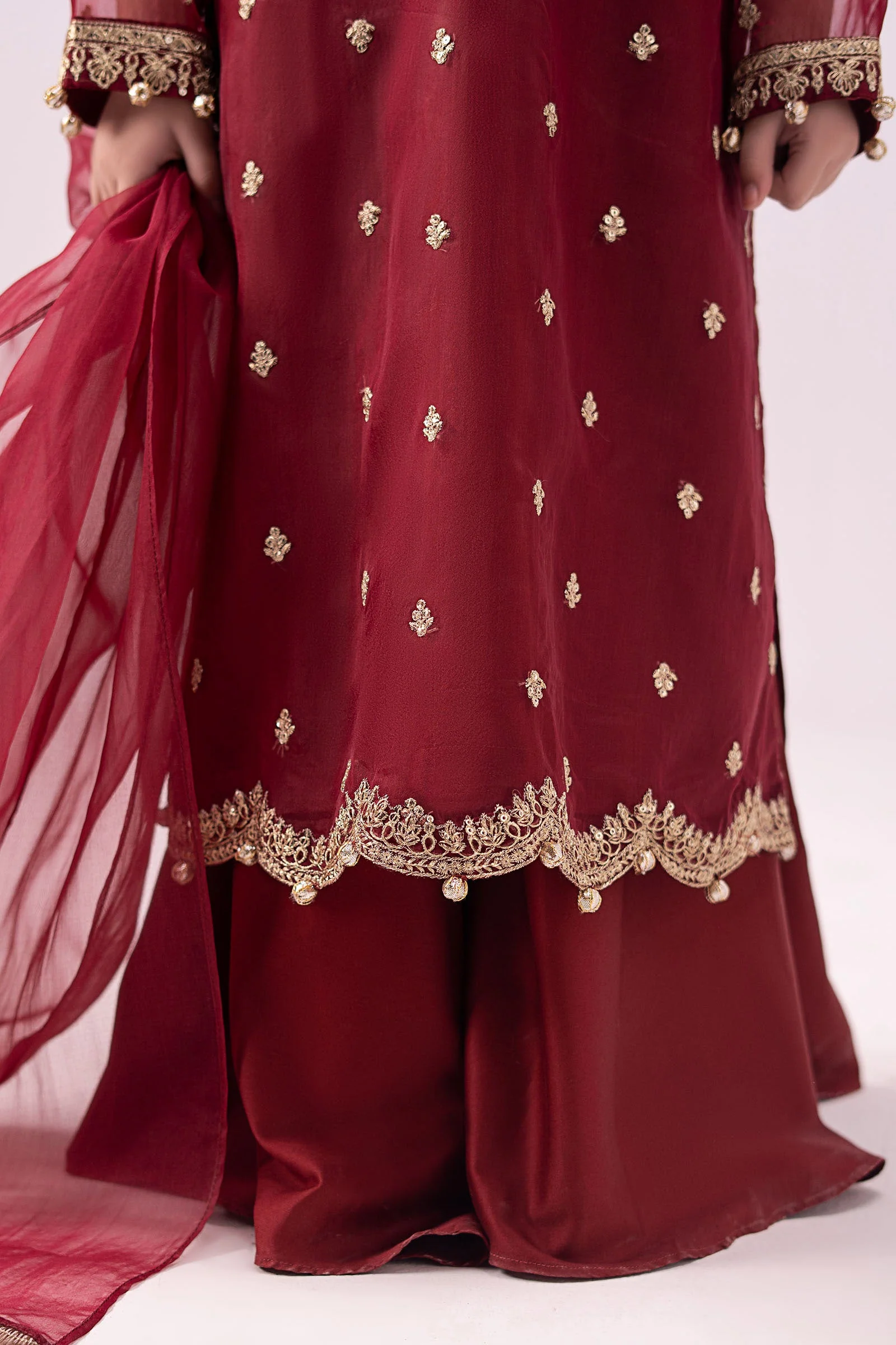 3 Piece Embroidered Organza Suit - Image 3