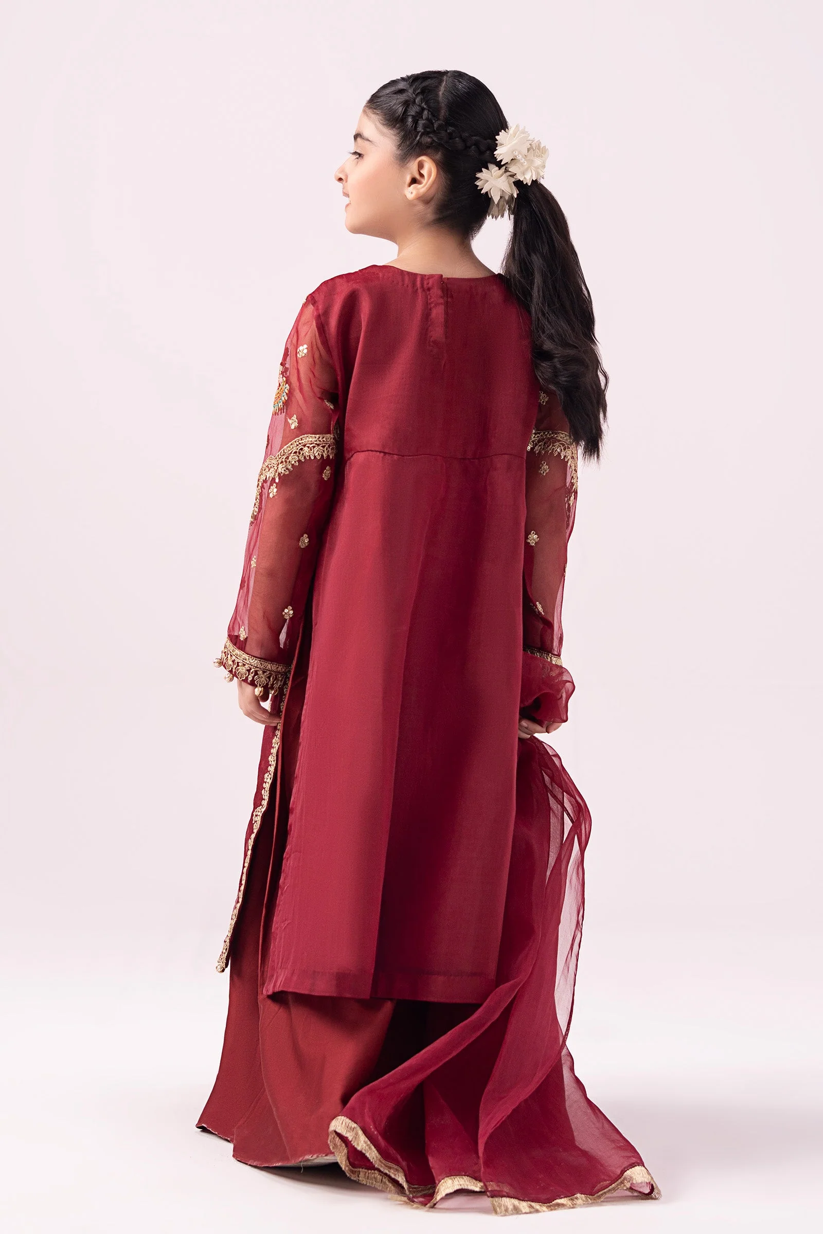 3 Piece Embroidered Organza Suit - Image 5
