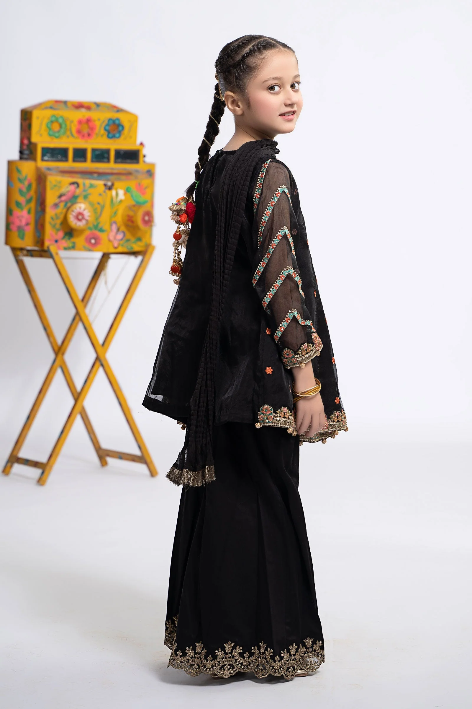 3 Piece Embroidered Organza Suit - Image 7