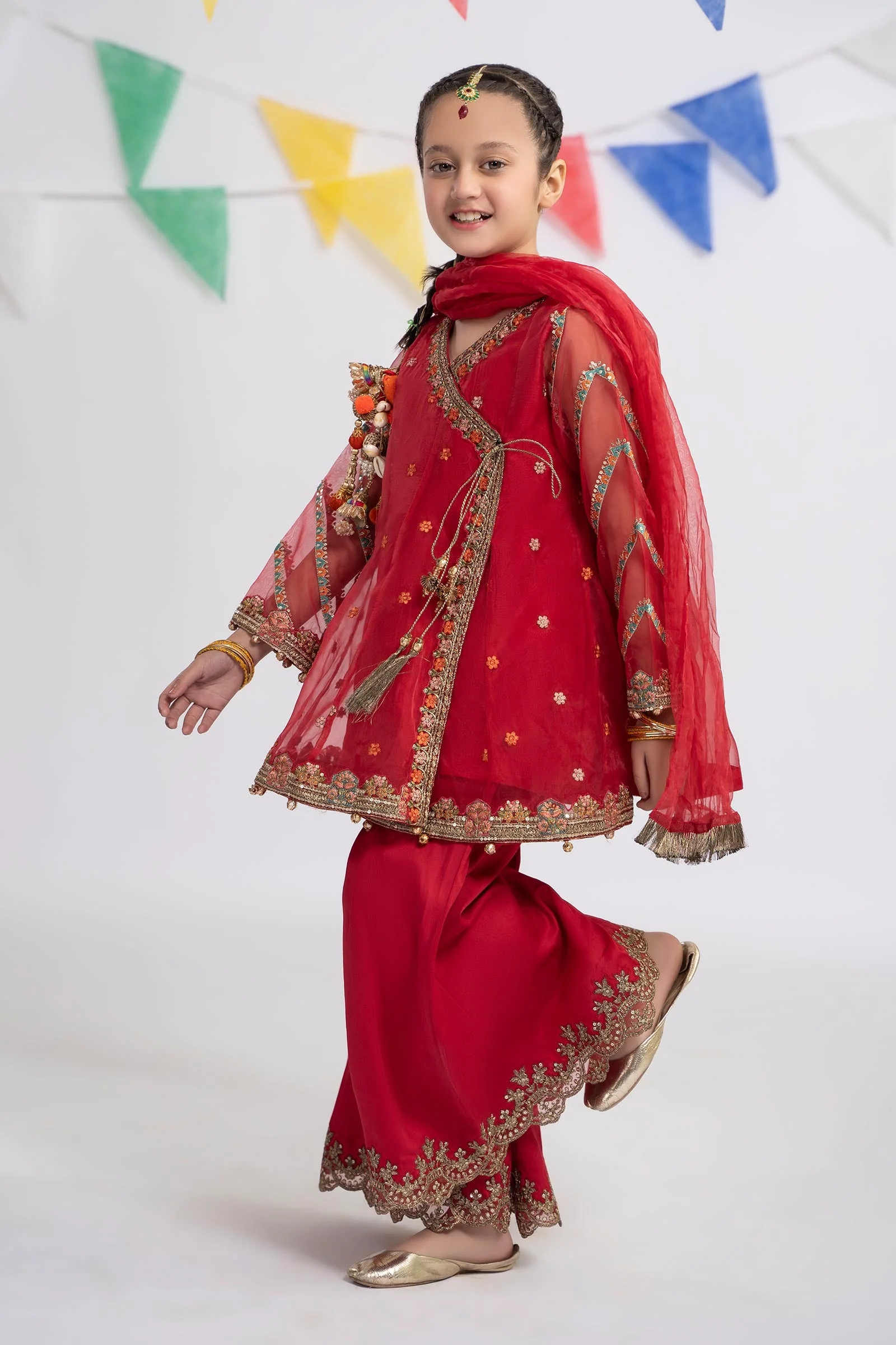 3 Piece Embroidered Organza Suit - Image 5