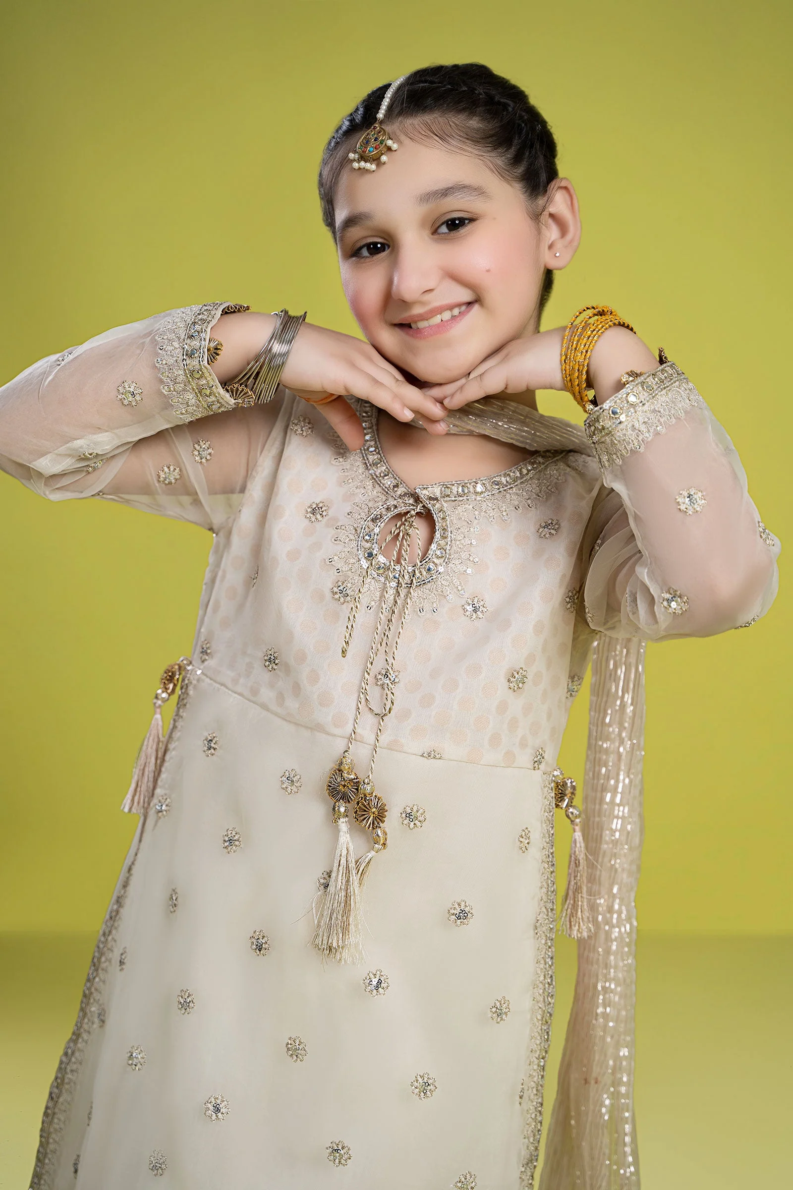 3 Piece Embroidered Organza Suit - Image 2