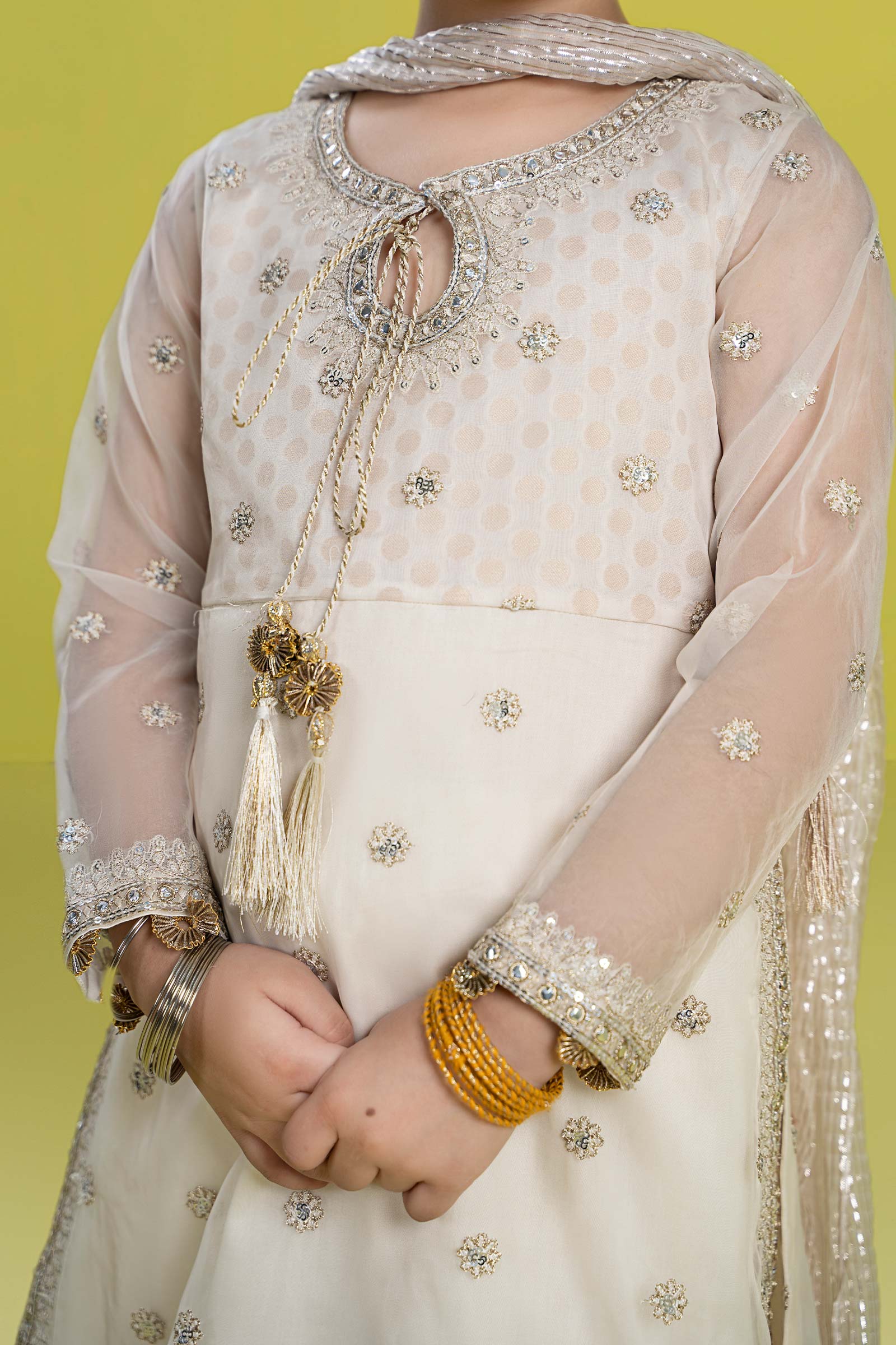 3 Piece Embroidered Organza Suit - Image 3