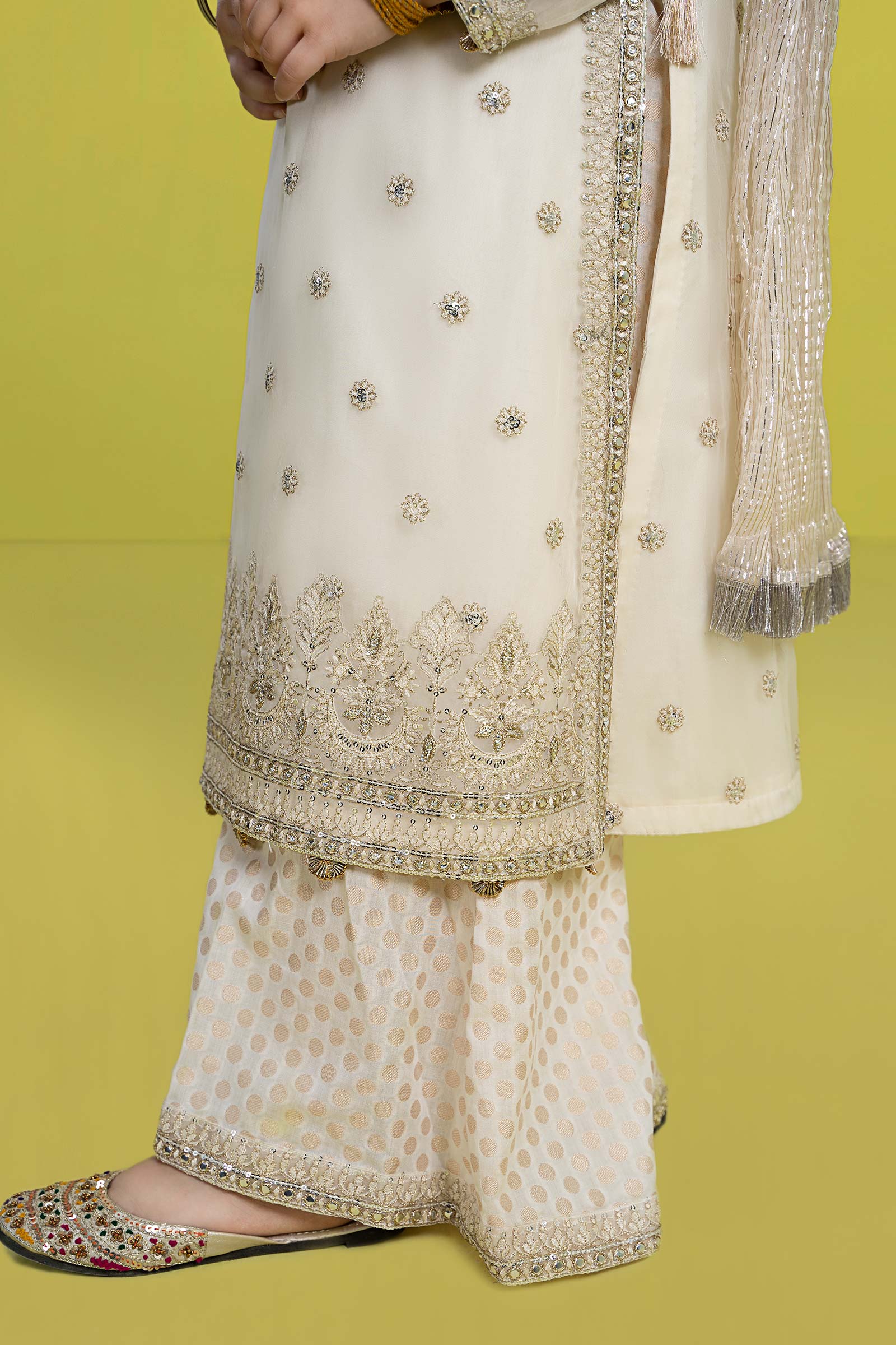 3 Piece Embroidered Organza Suit - Image 4