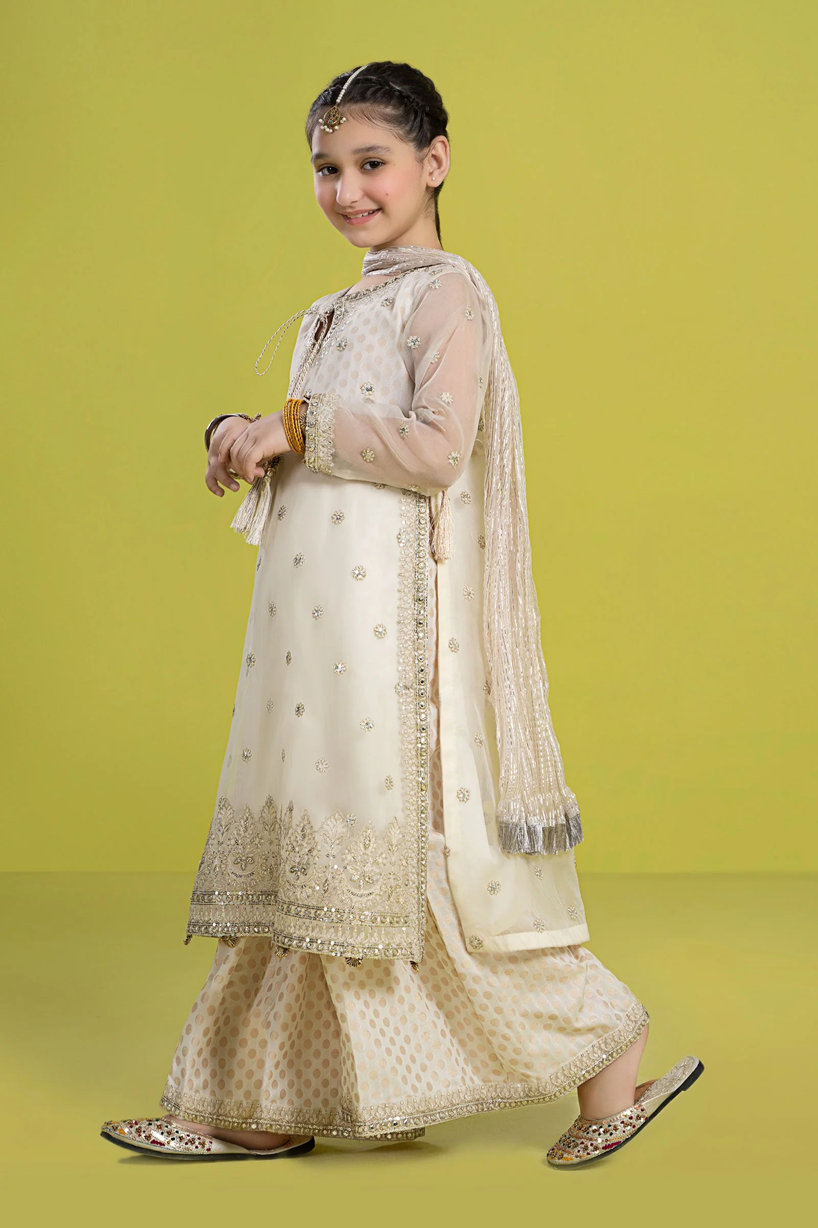 3 Piece Embroidered Organza Suit - Image 6