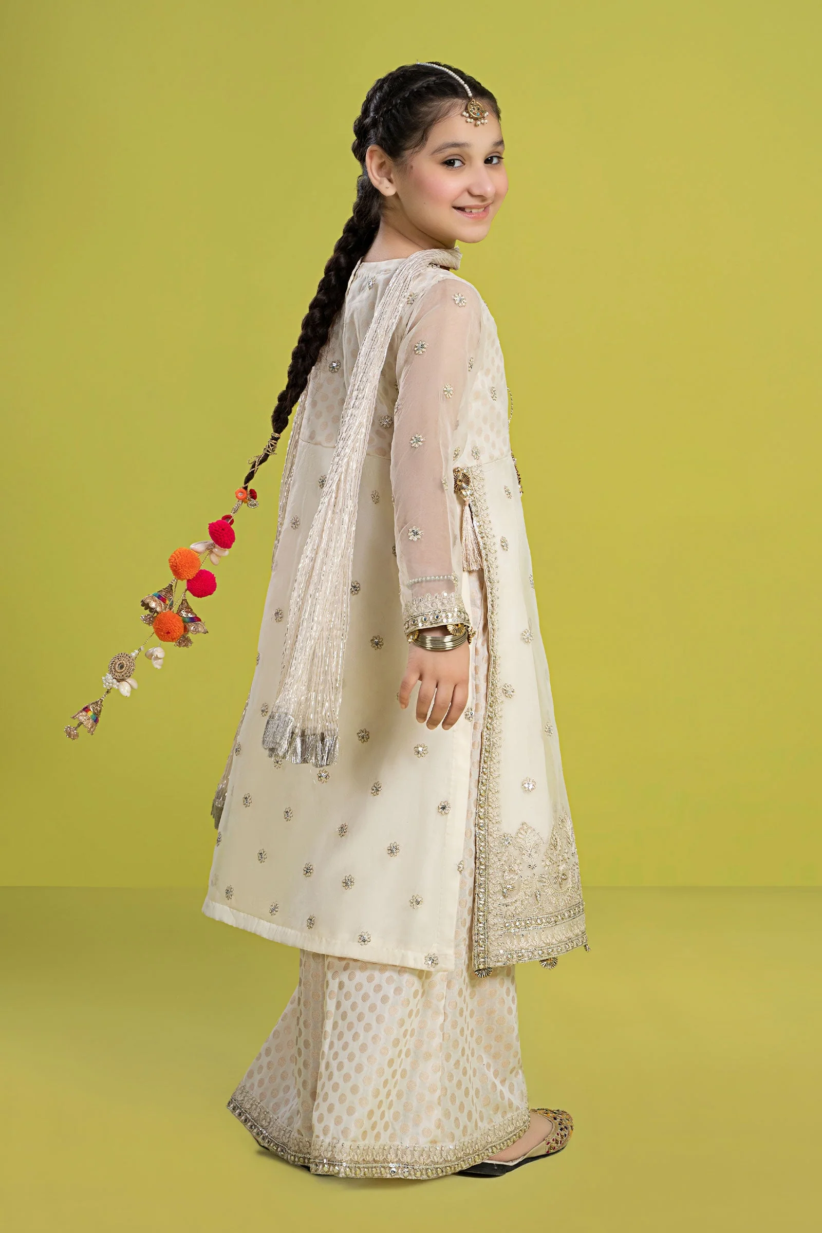 3 Piece Embroidered Organza Suit - Image 7