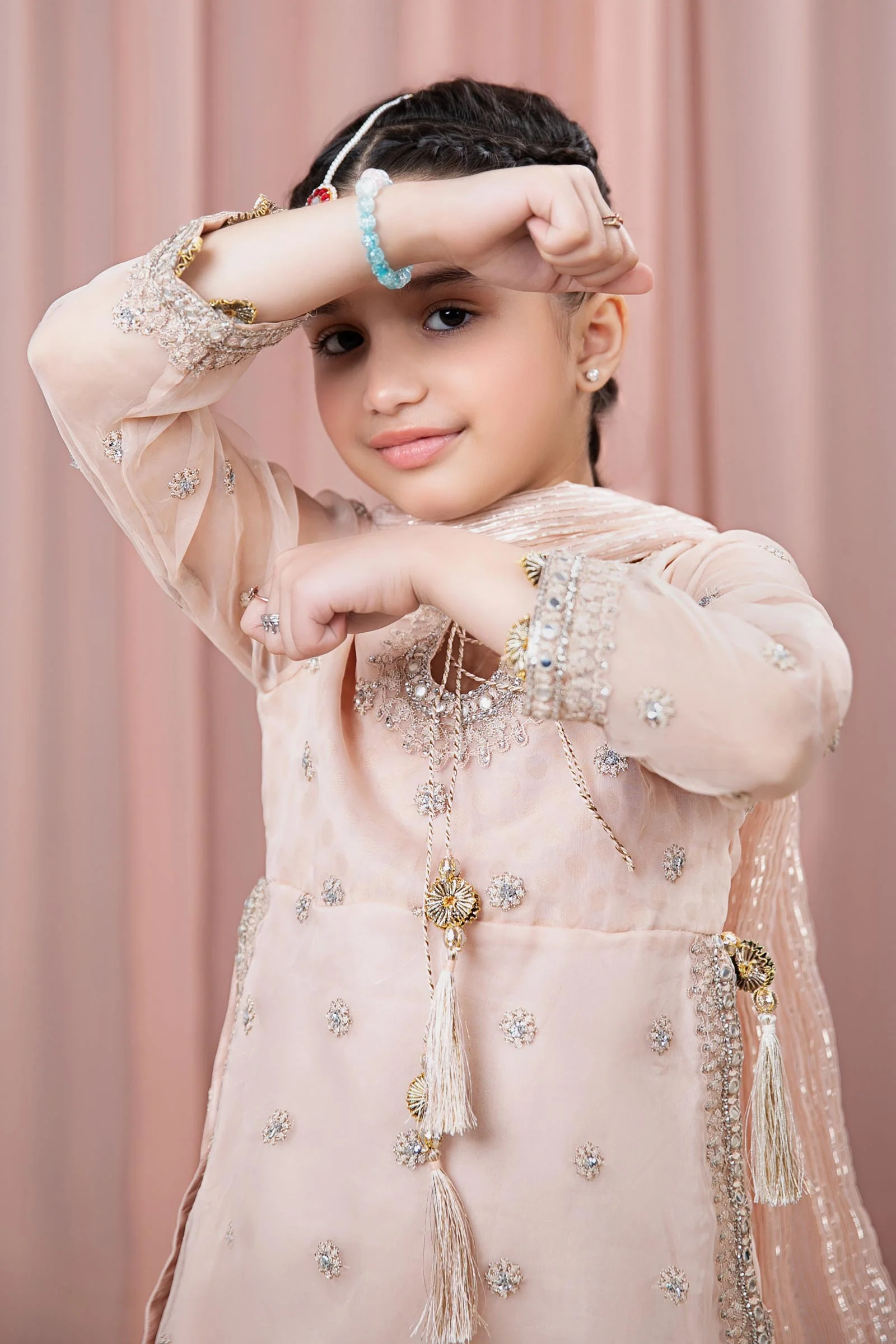 3 Piece Embroidered Organza Suit - Image 2