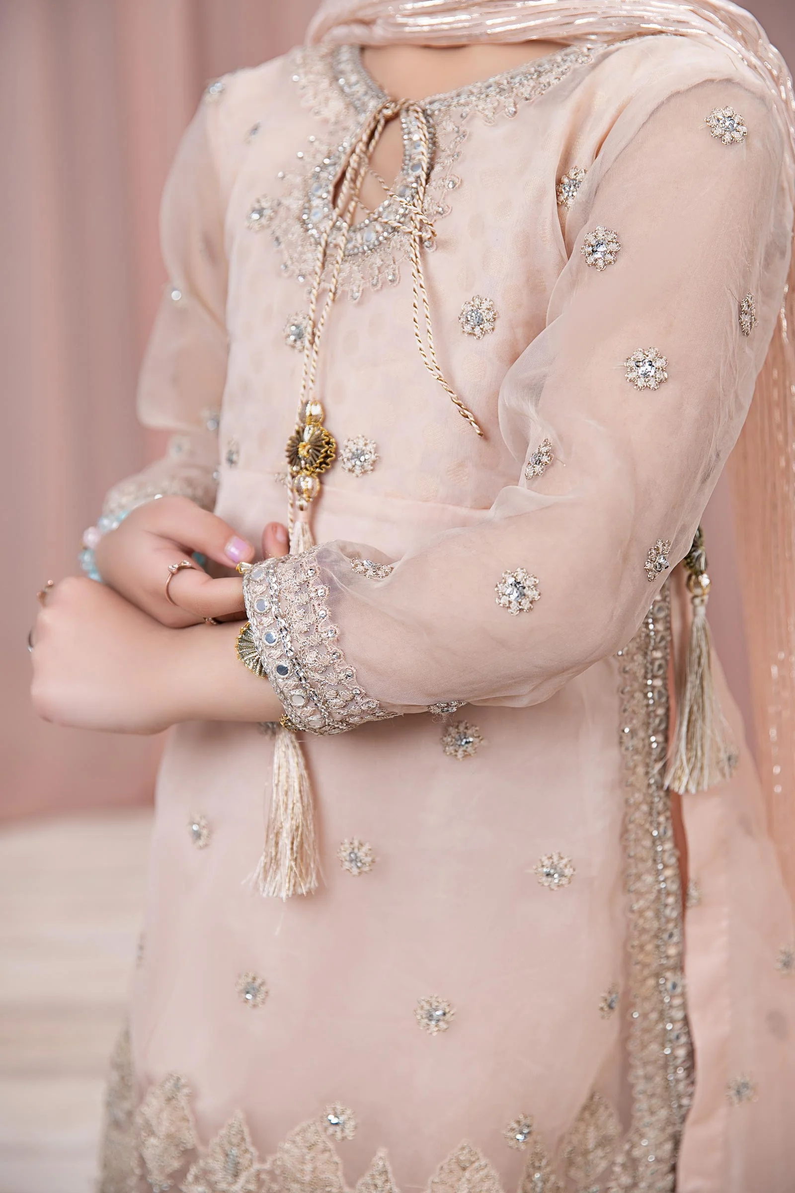 3 Piece Embroidered Organza Suit - Image 3