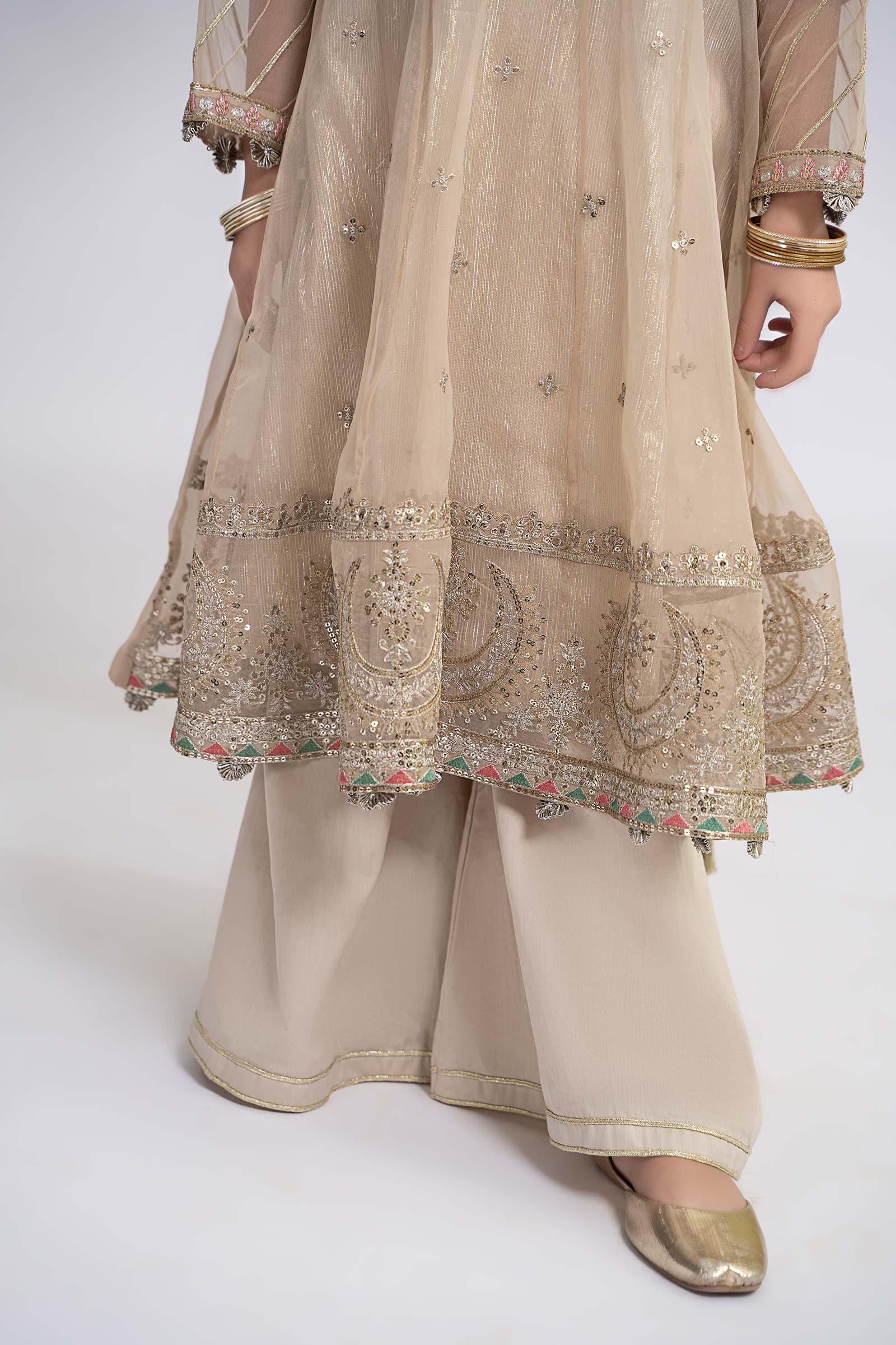 3 Piece Embroidered Organza Suit - Image 2