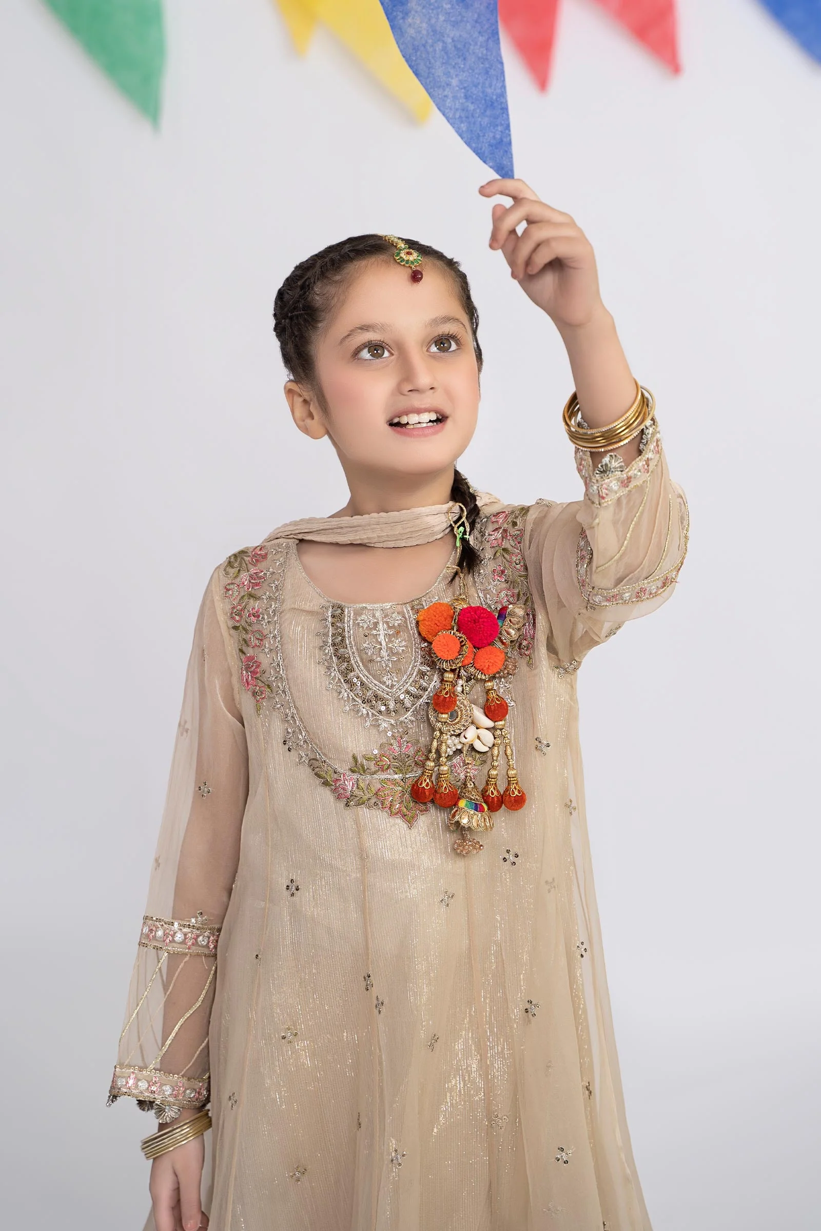 3 Piece Embroidered Organza Suit - Image 3