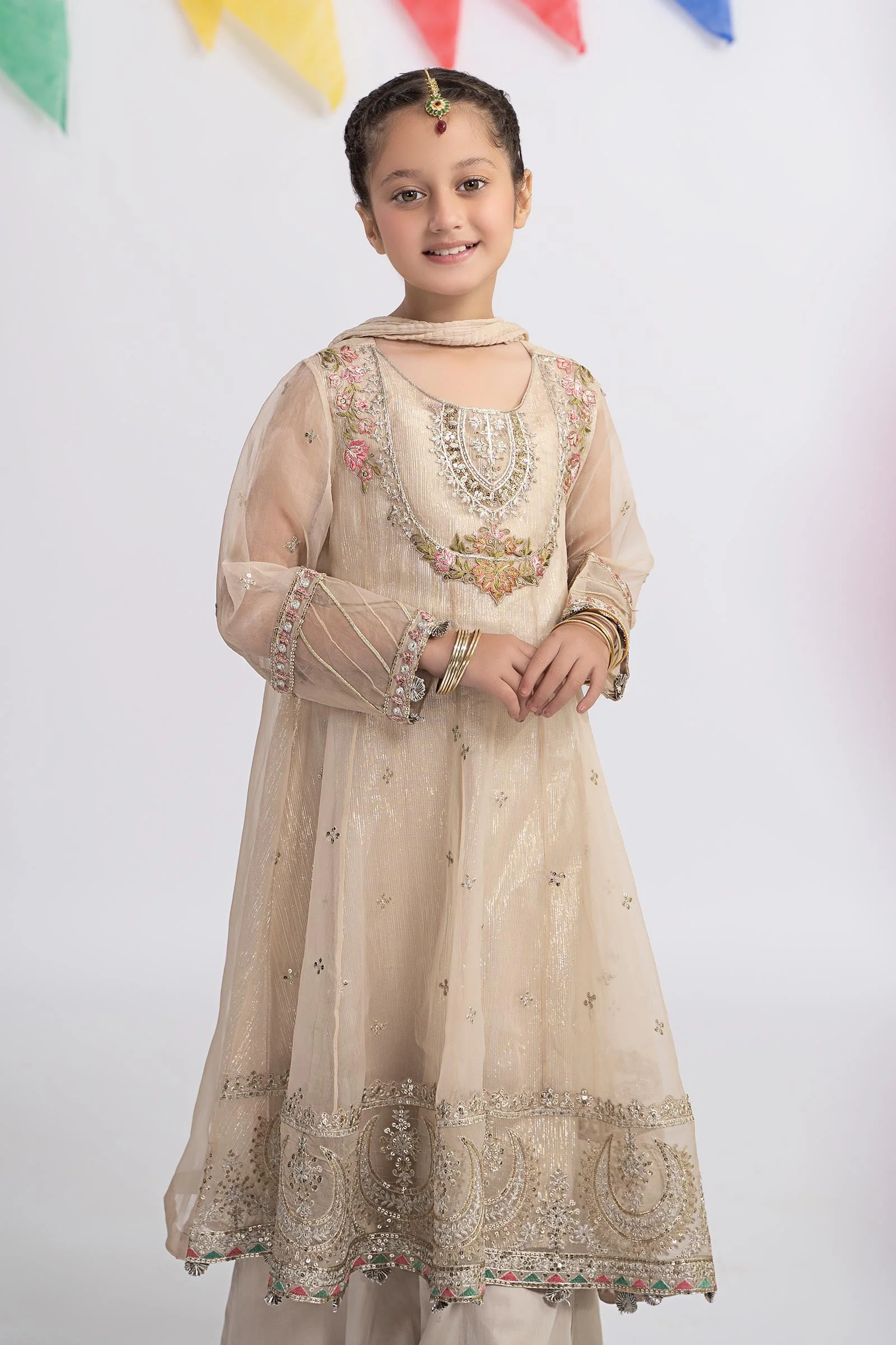 3 Piece Embroidered Organza Suit - Image 4